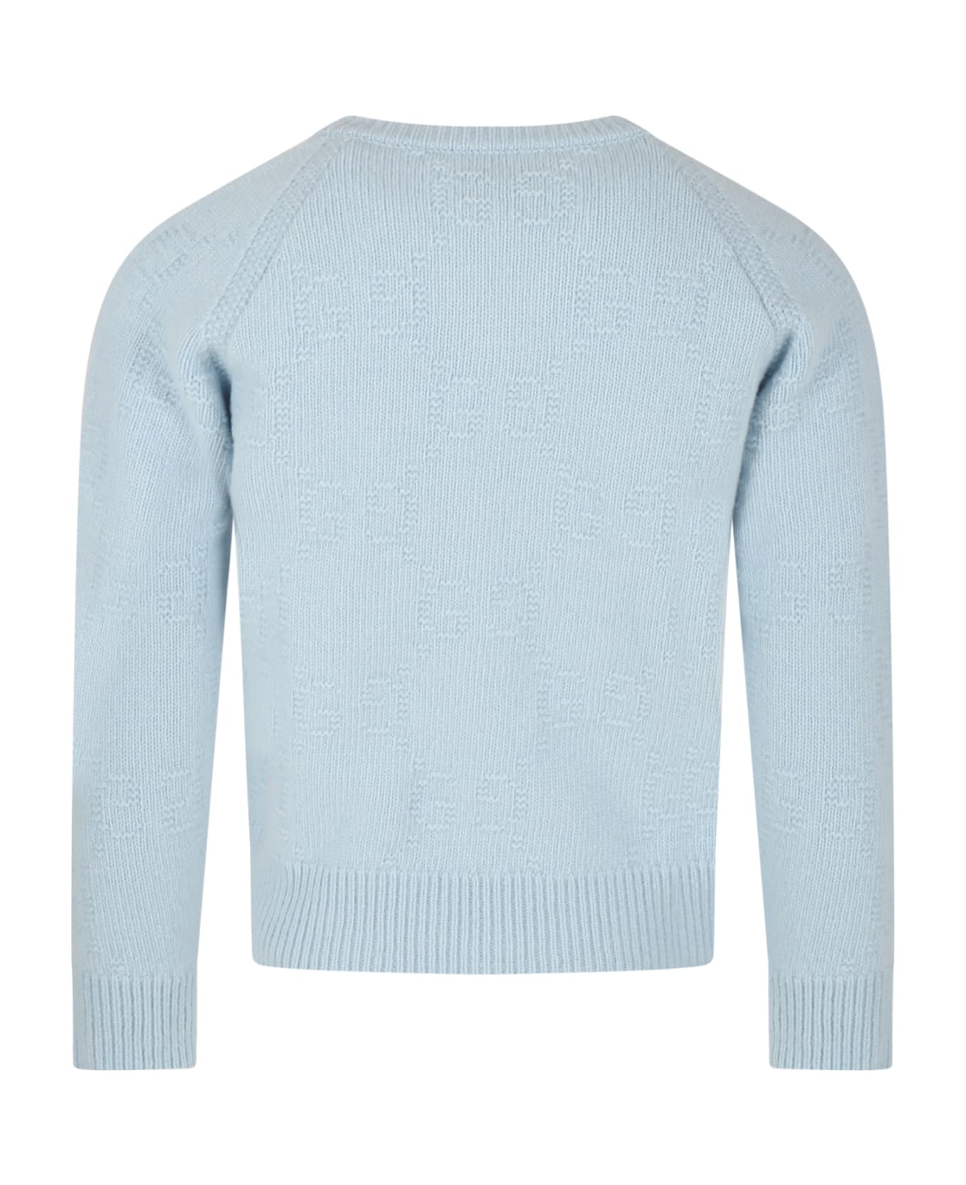Gucci Light Blue Sweater For Kids With Double Gg - Light Blue