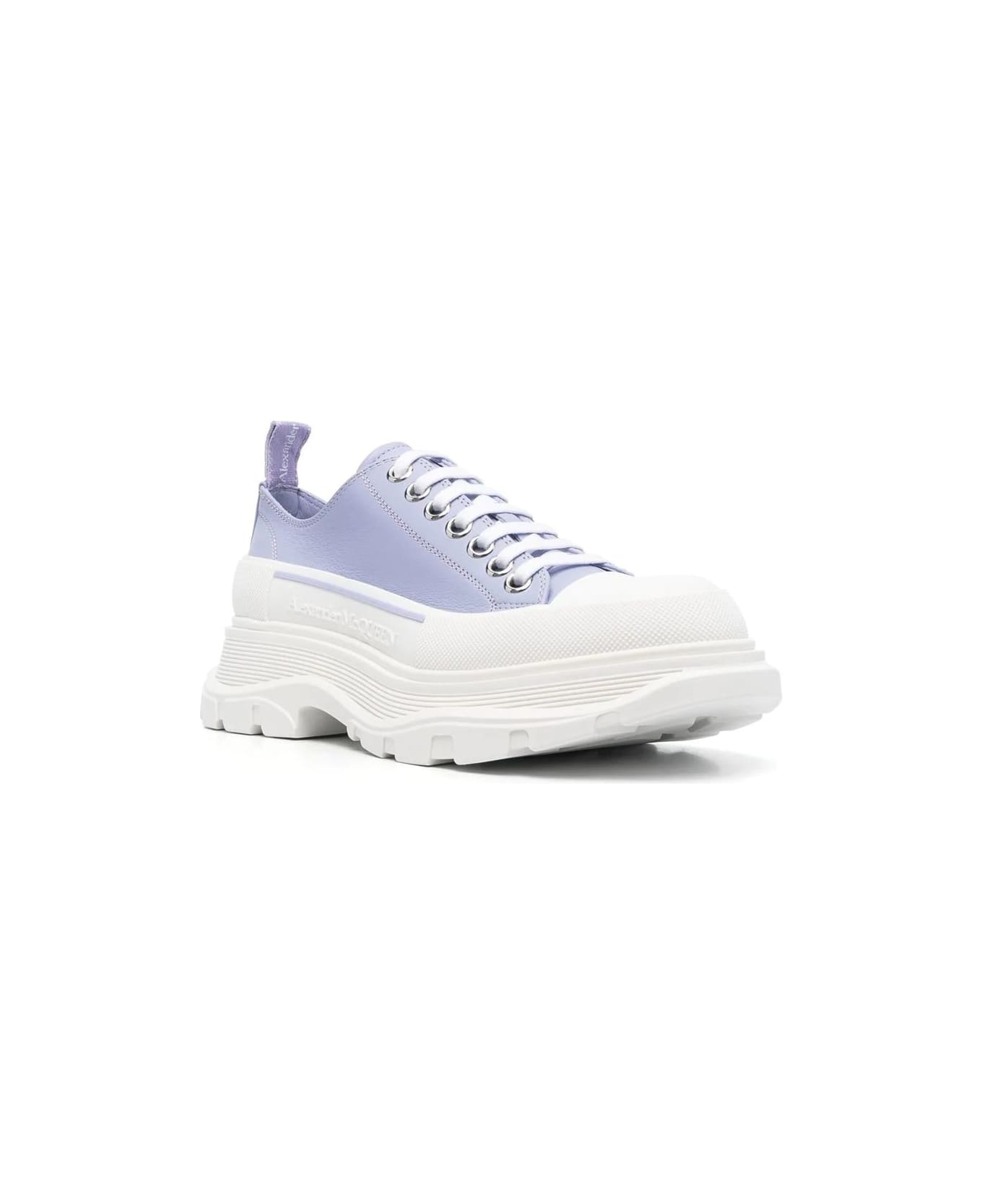 Alexander McQueen Lilac And White Tread Slick Laced Shoes - Viola