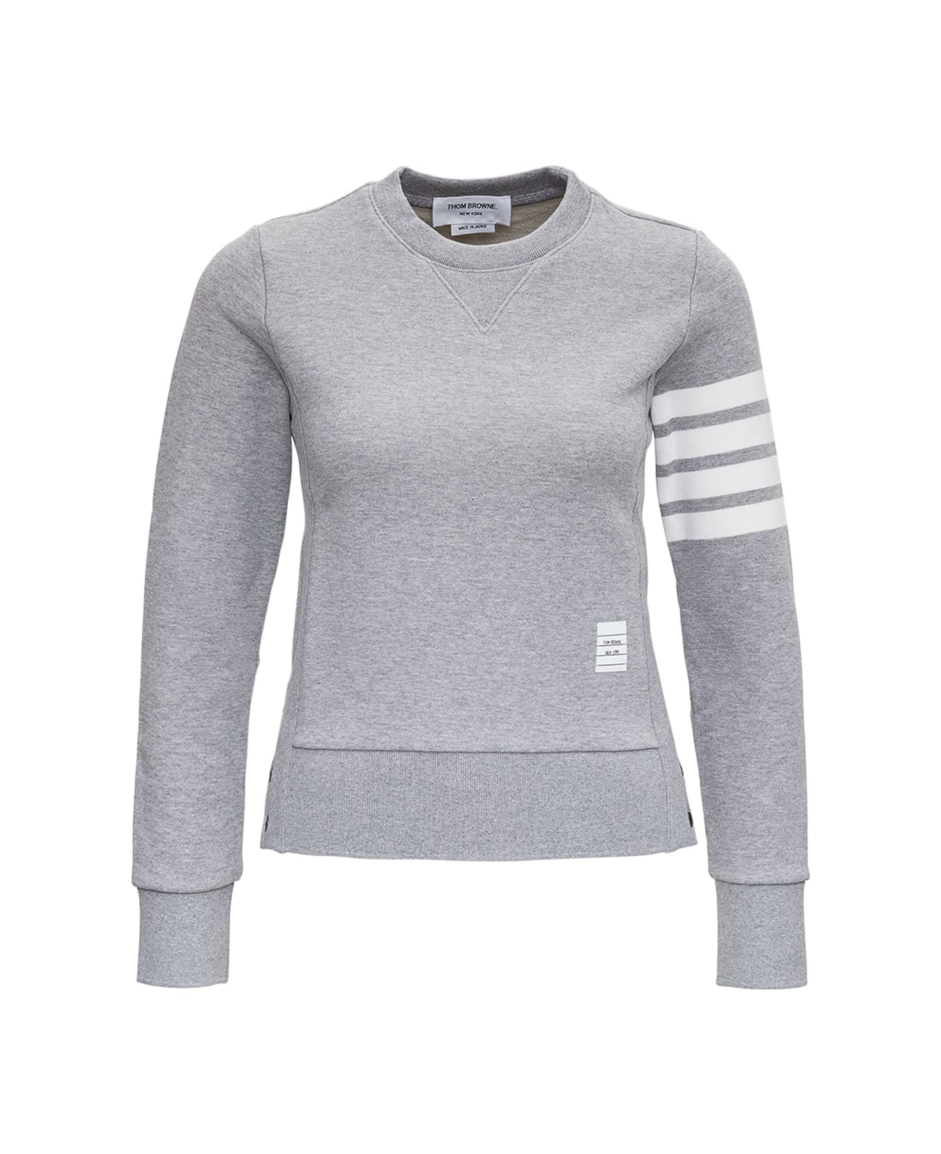 Thom Browne Gray Jersey Sweatshirt With 4bar Detail - Grey