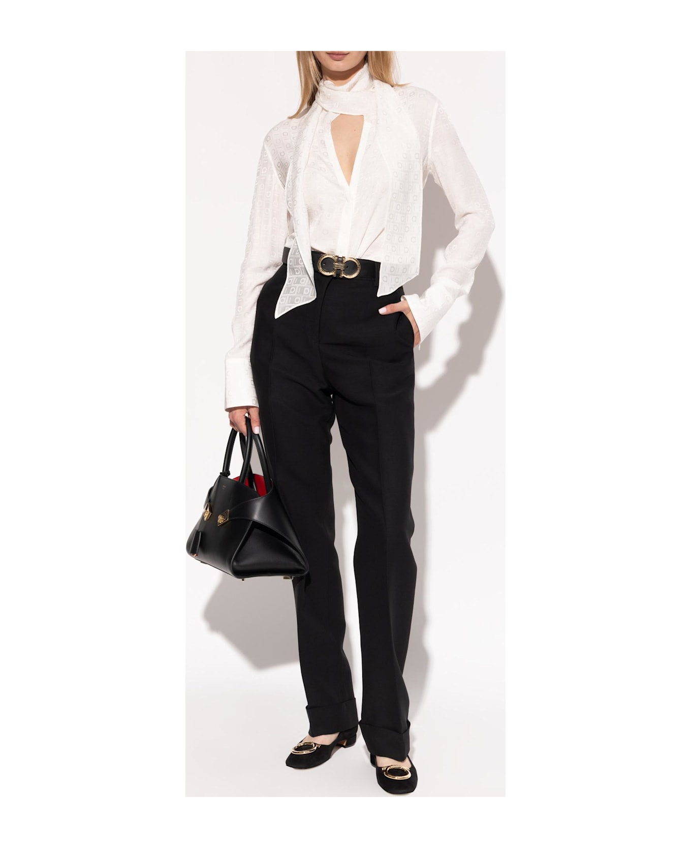 Ferragamo Suede High-heeled Shoes - Black