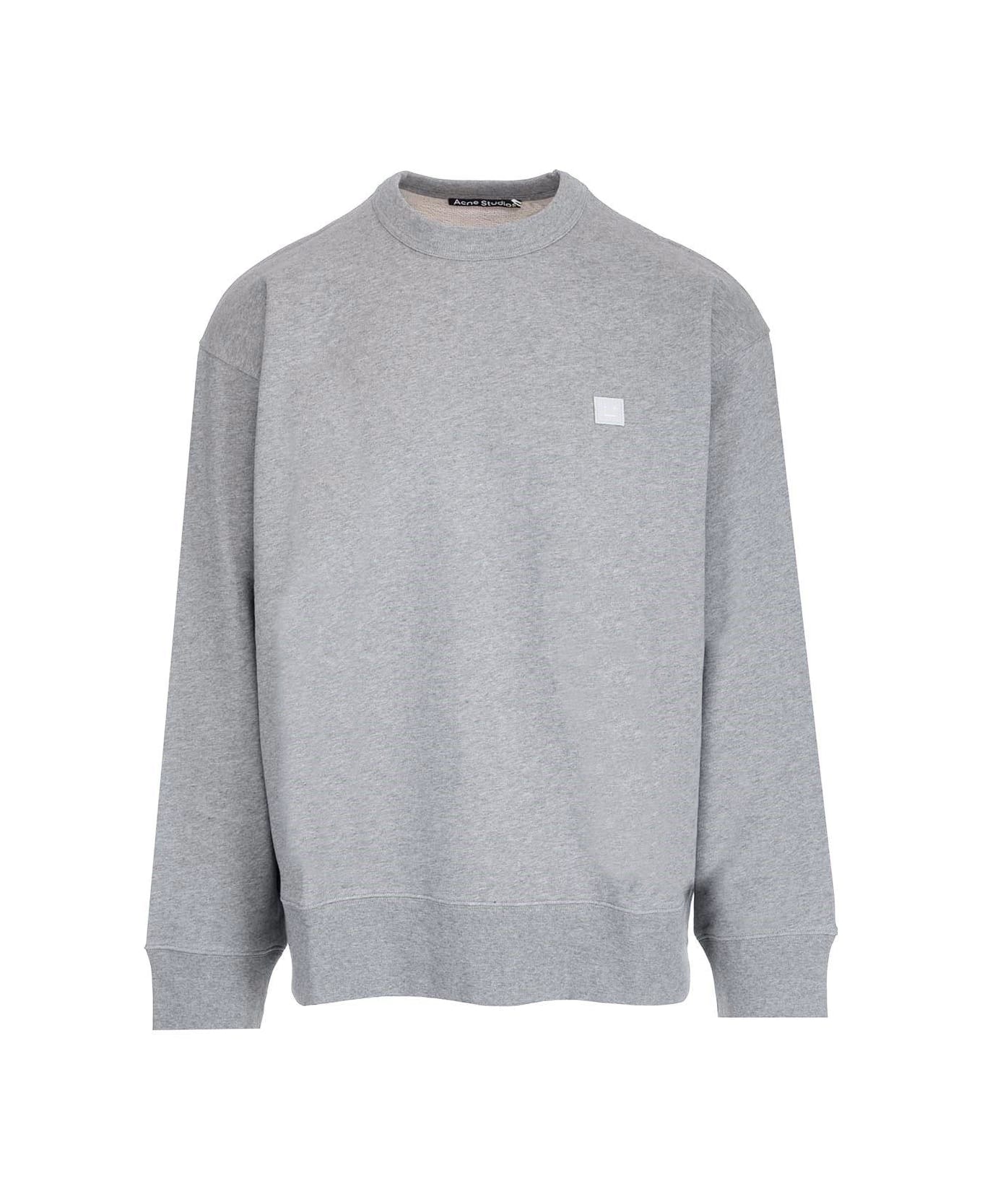 Acne Studios Face Patch Crewneck Sweatshirt - Grigio