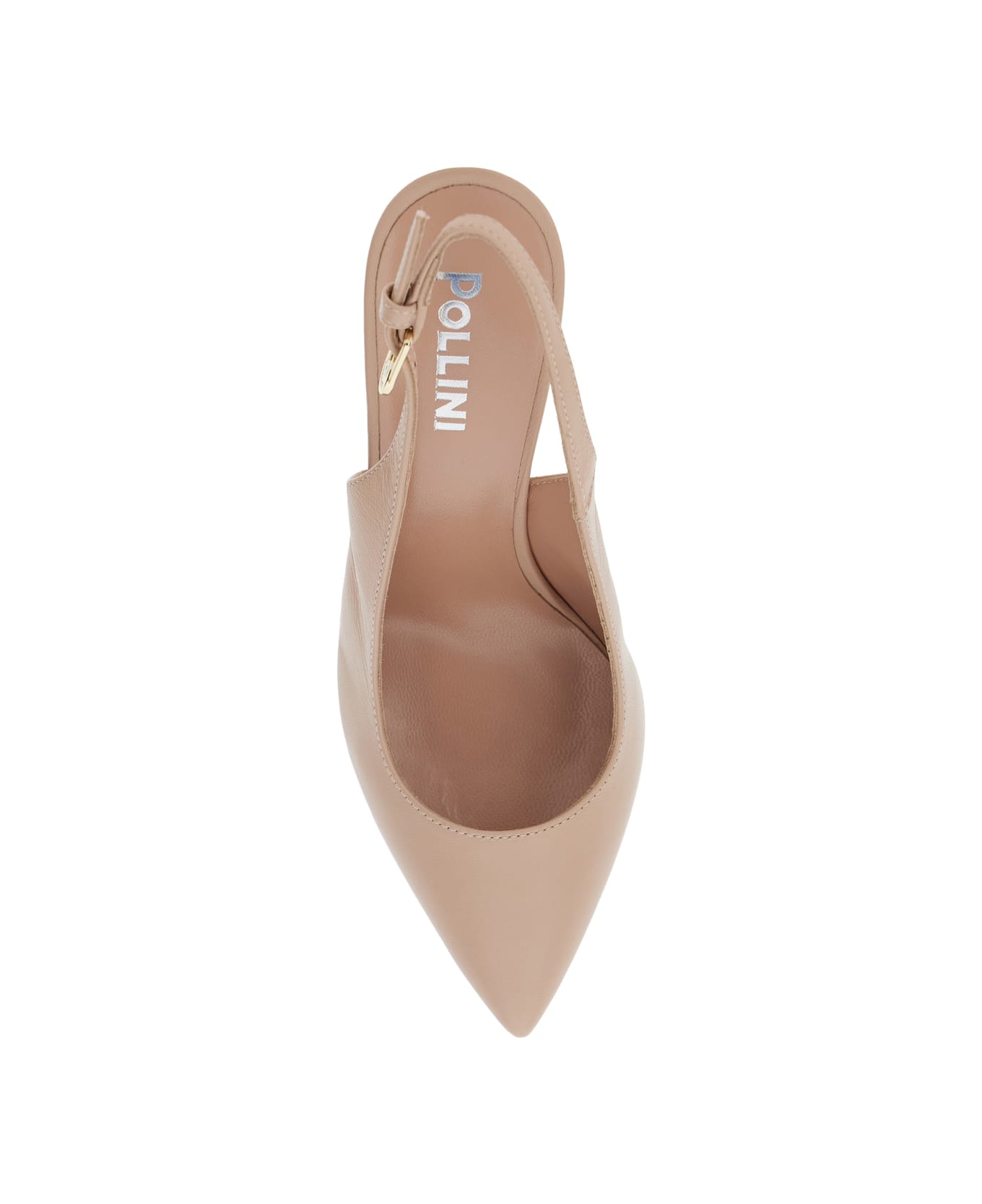 Pollini Pink Slingback Pumps With High Stiletto Heel In Soft Leather Woman - Pink