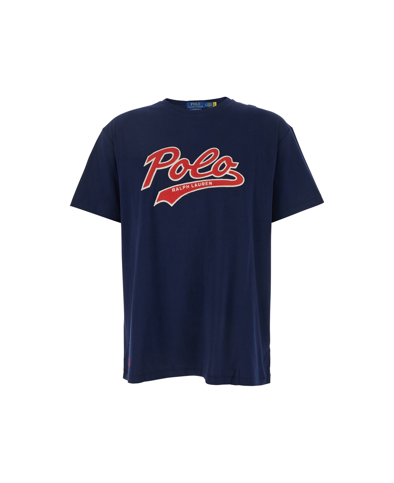 【POLO RALPH LAUREN】Cotton T-shirt With Logo ブルー POLO RALPH LAUREN LOGO JERSEY CREWNECK TEE | Bright blue