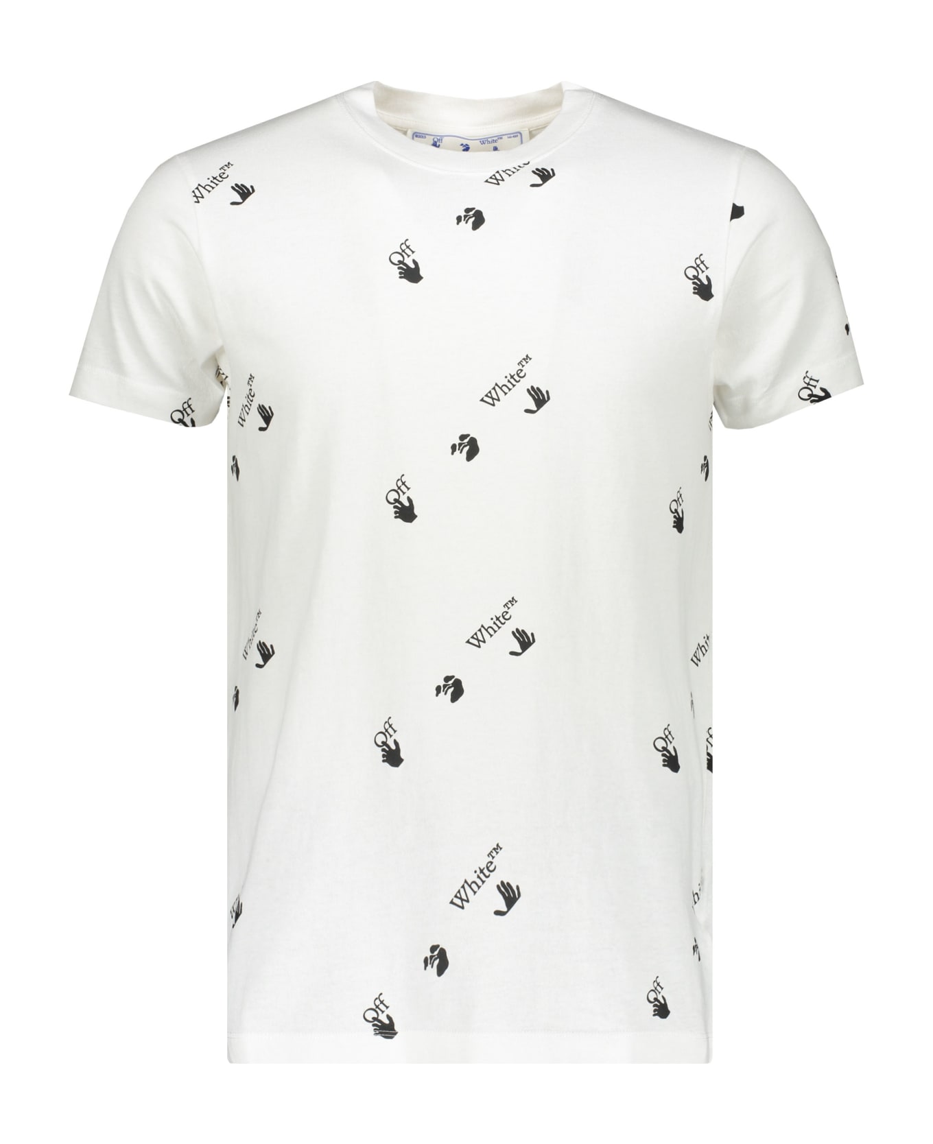 Off-White Short Sleeve Printed Cotton T-shirt - White