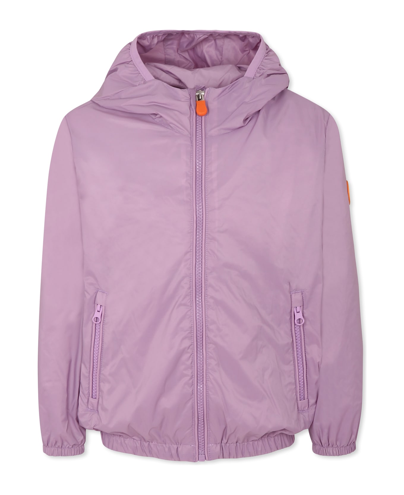 Save the Duck Purple Windbreaker Jacket For Kids With Logo - Violet