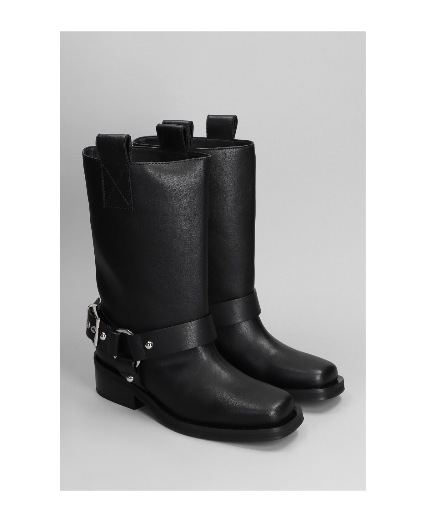 Ganni Boots In Black Synthetic Leather - black ブーツ