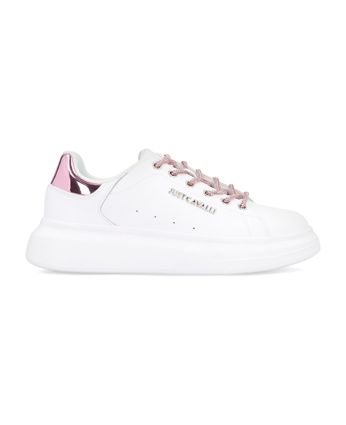 Just Cavalli Leather Low-top Sneakers - White