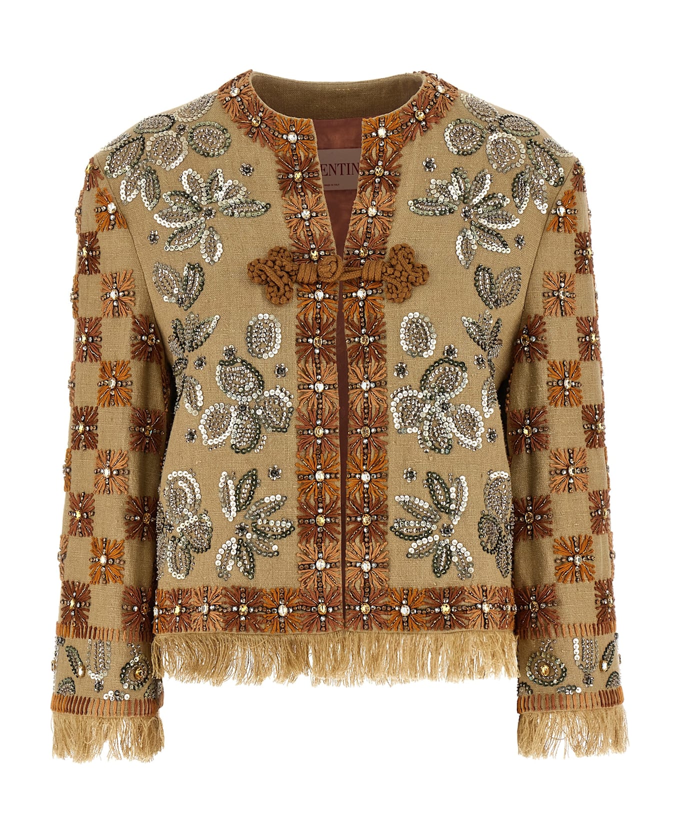 Valentino Garavani Blazer Valentino Garavani Ethnic Embroidery - Brown