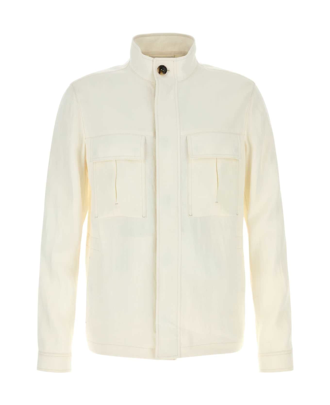 Zegna White Linen Oasi Jacket - N01R