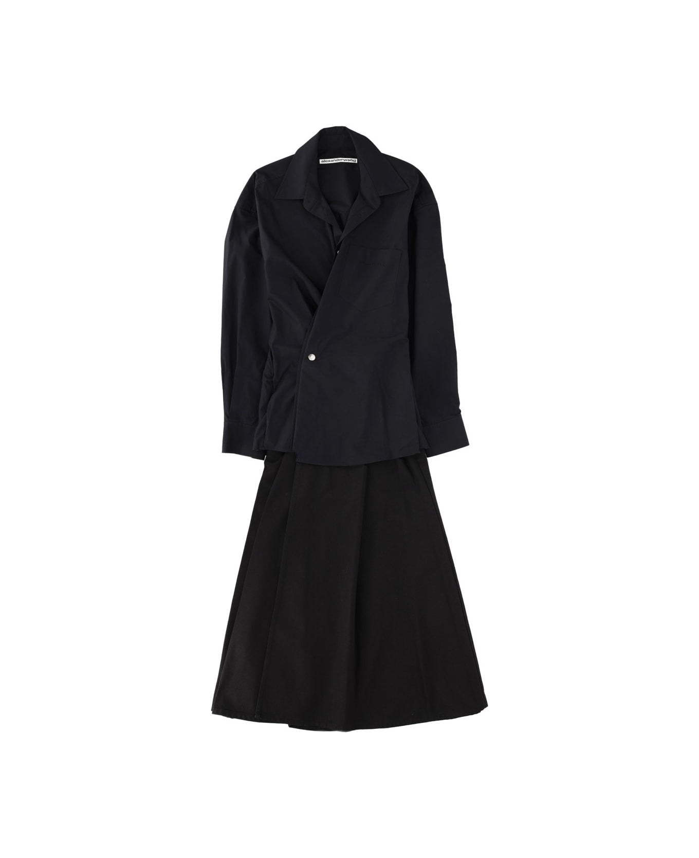 Alexander Wang Long Wrap Dress - BLACK