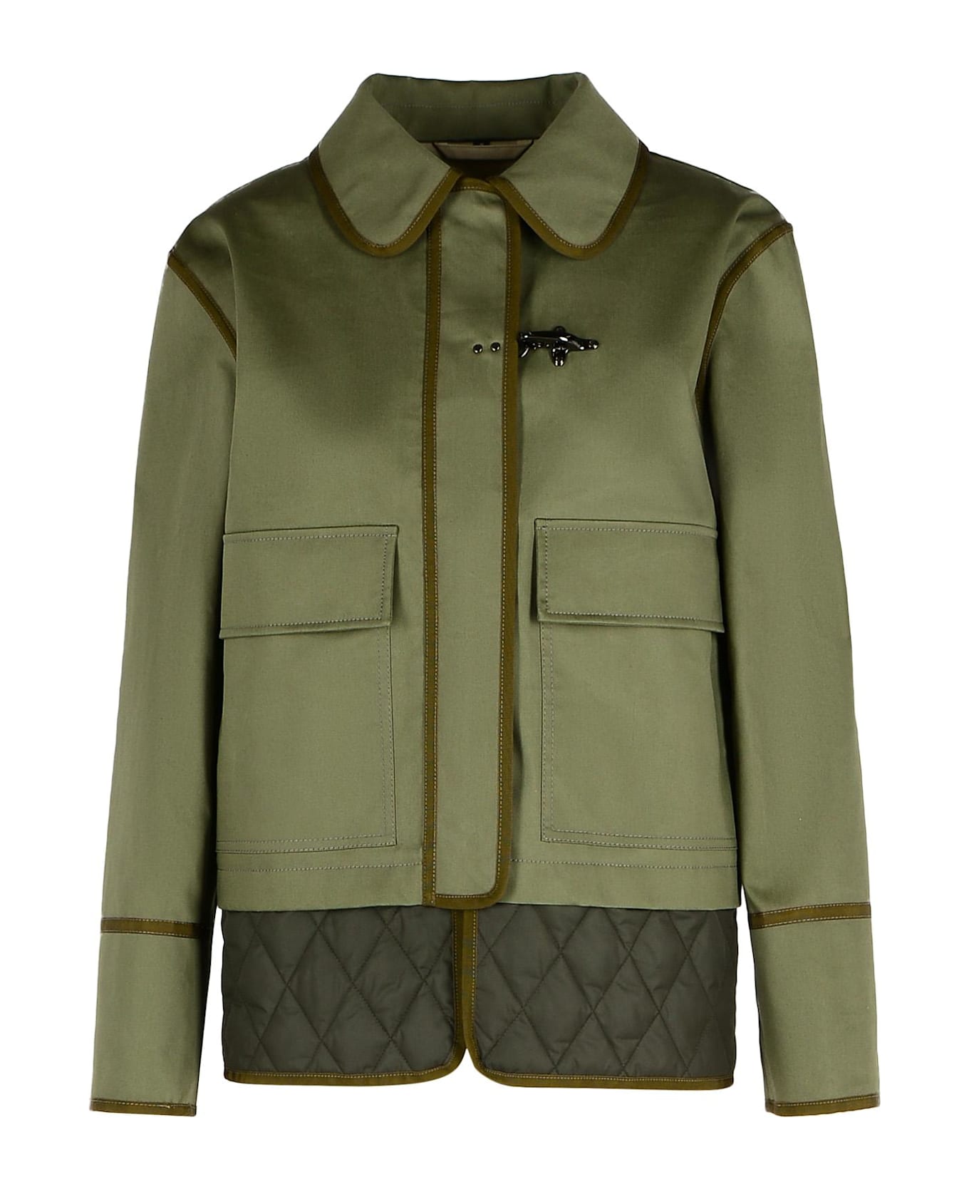 Fay Green Cotton Blend Jacket - Green