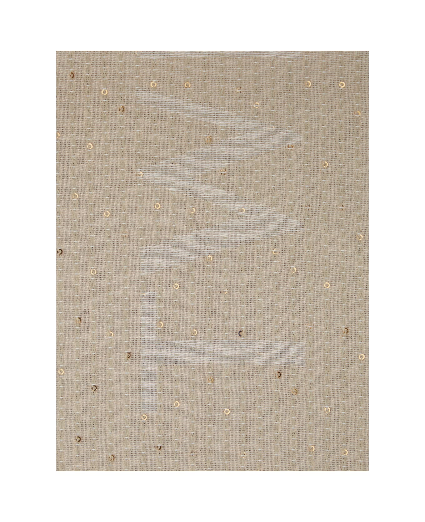TwinSet Beige Sequin Scarf With Logo Lettering In Tech Fabric Woman - Beige