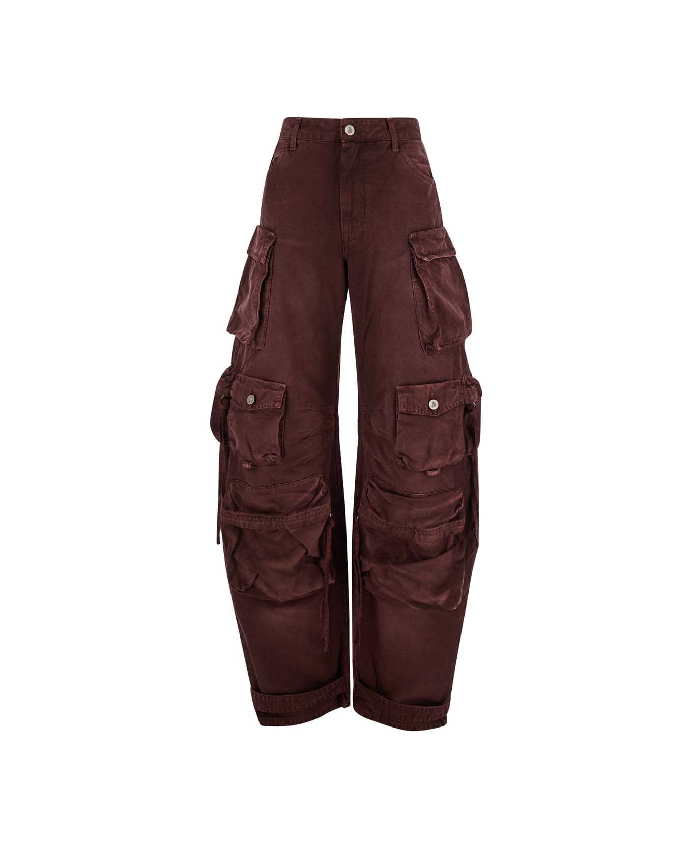 The Attico Fern Cargo Pants - RED/BURGUNDY