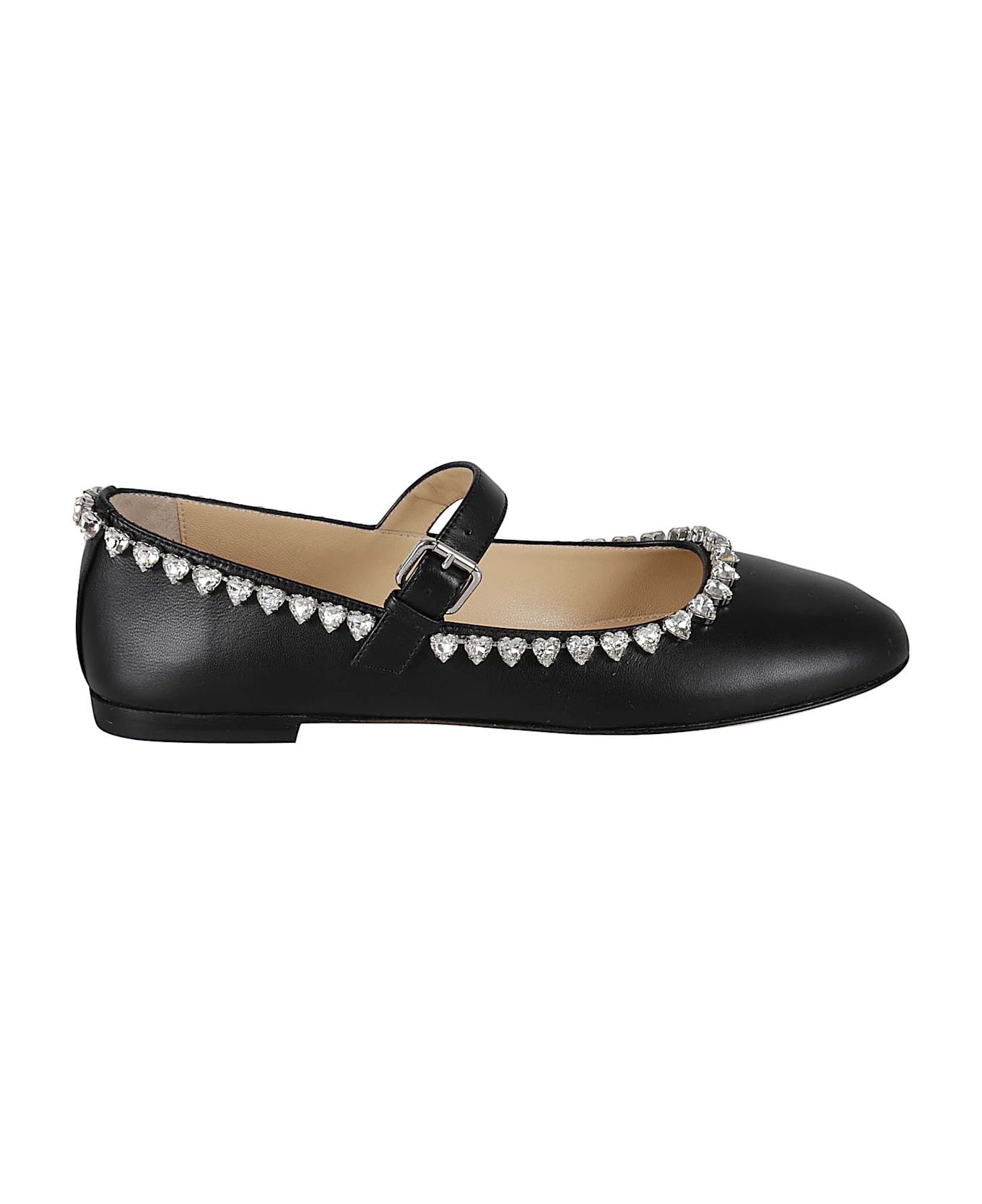 Mach & Mach Audrey Round Toe Ballerinas - Black