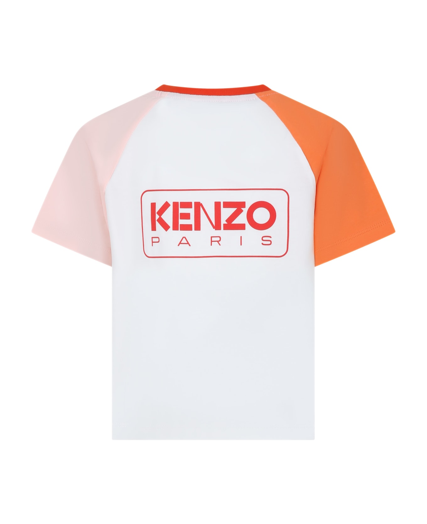 Kenzo Kids Multicolor T-shirt For Girl With Logo - Multicolor Tシャツ＆ポロシャツ