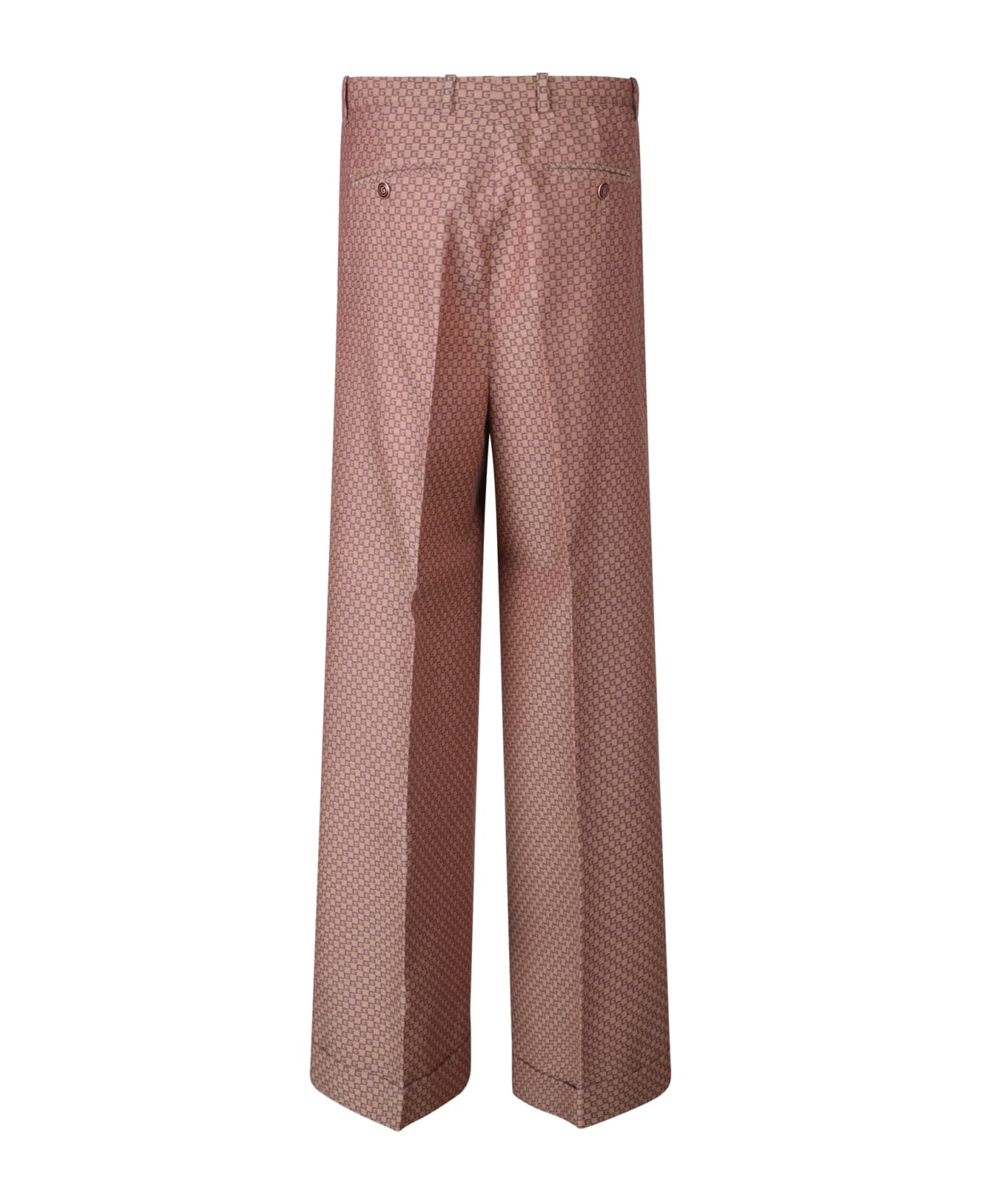 Gucci Gg Damier Beige Trousers - Beige