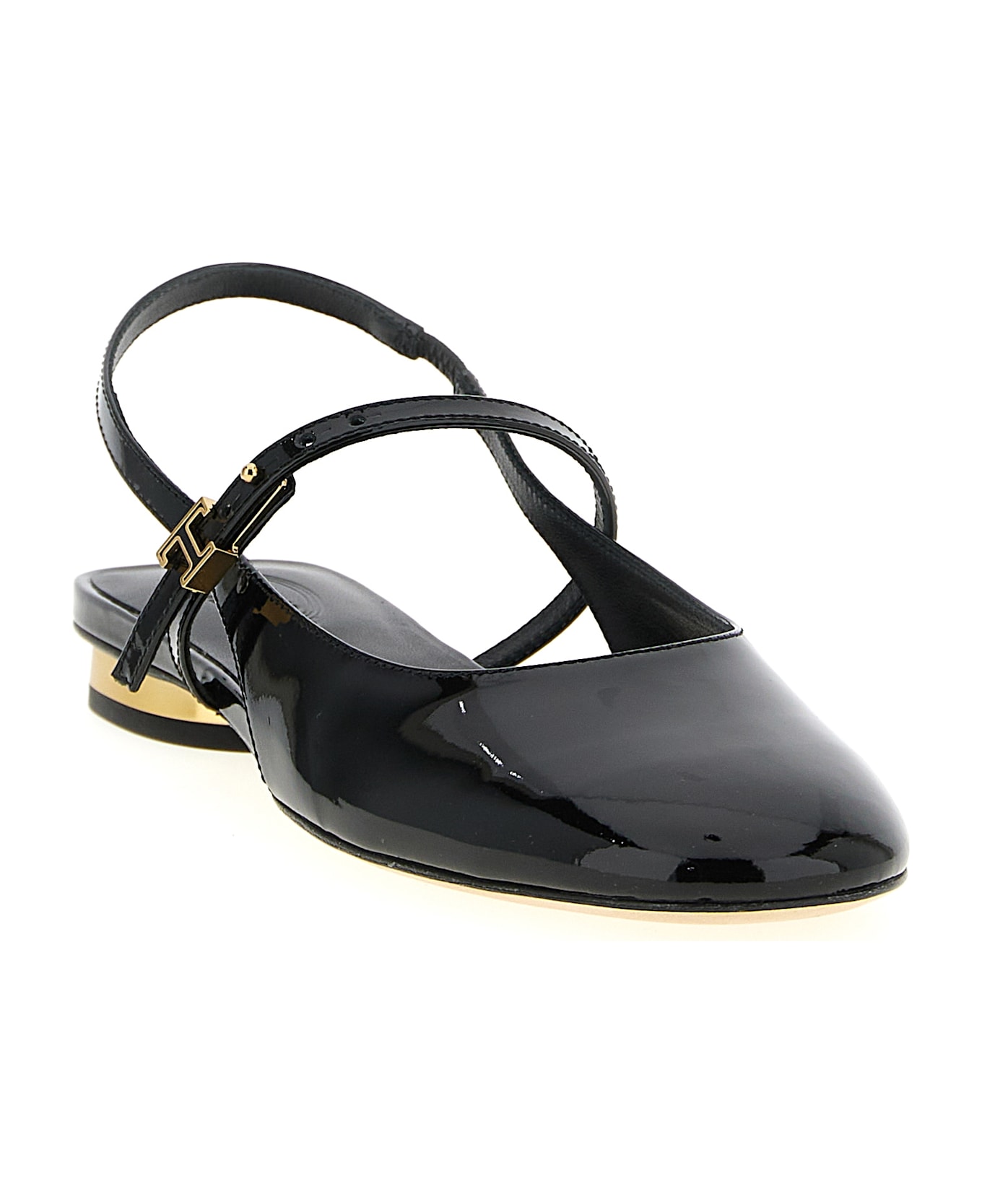 Tod's 'mary Jane' Patent Ballet Flats - Black  