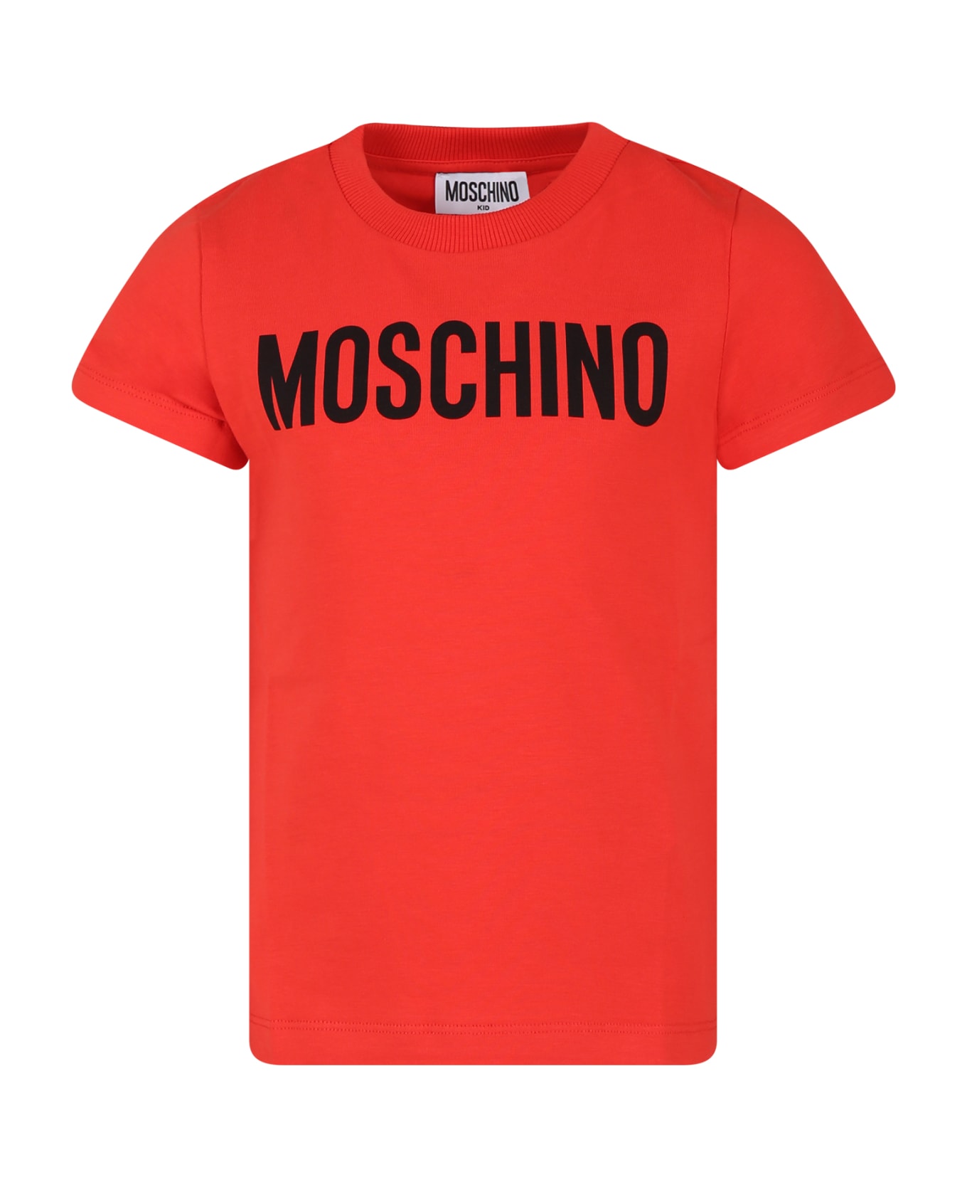 Moschino Red T-shirt For Kids With Logo - Red