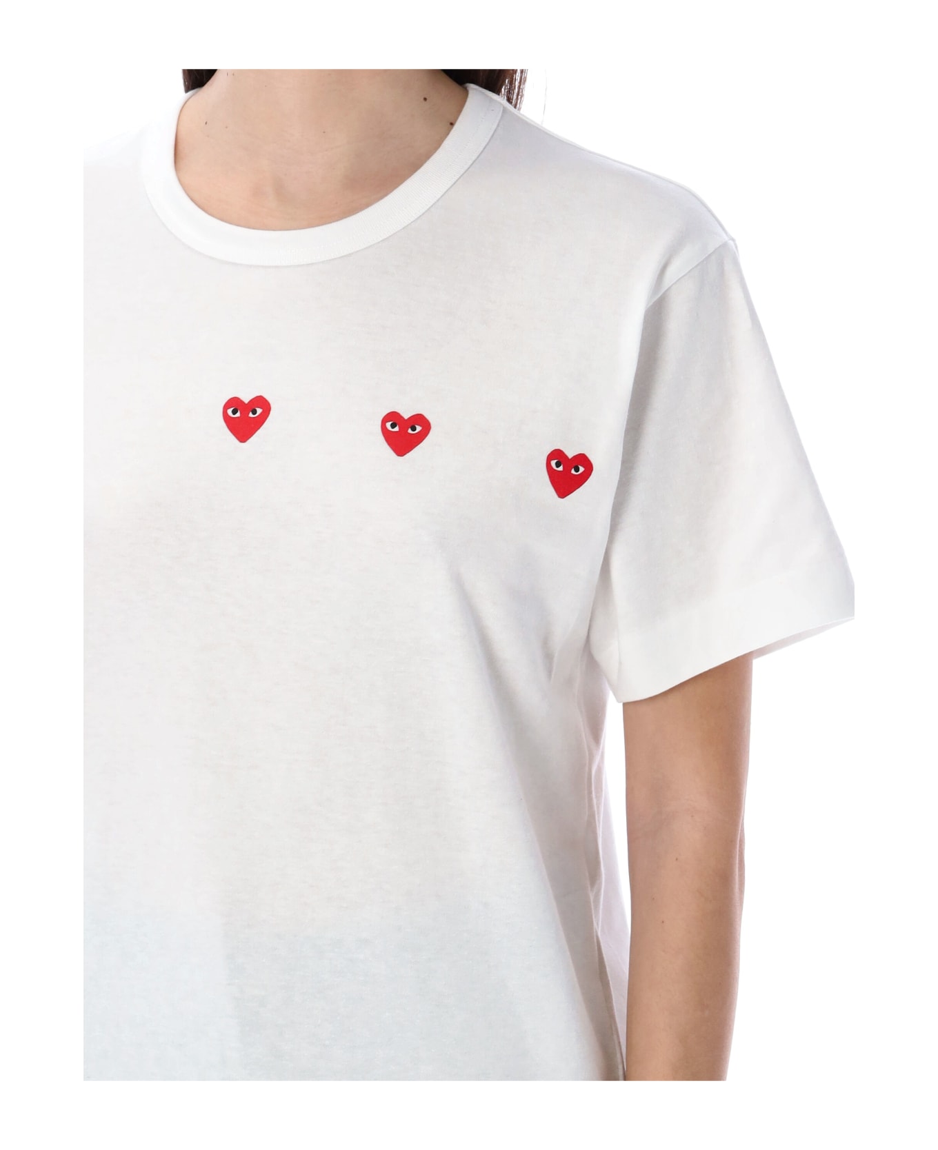 Comme des Garçons Play Hearts T-shirt - WHITE