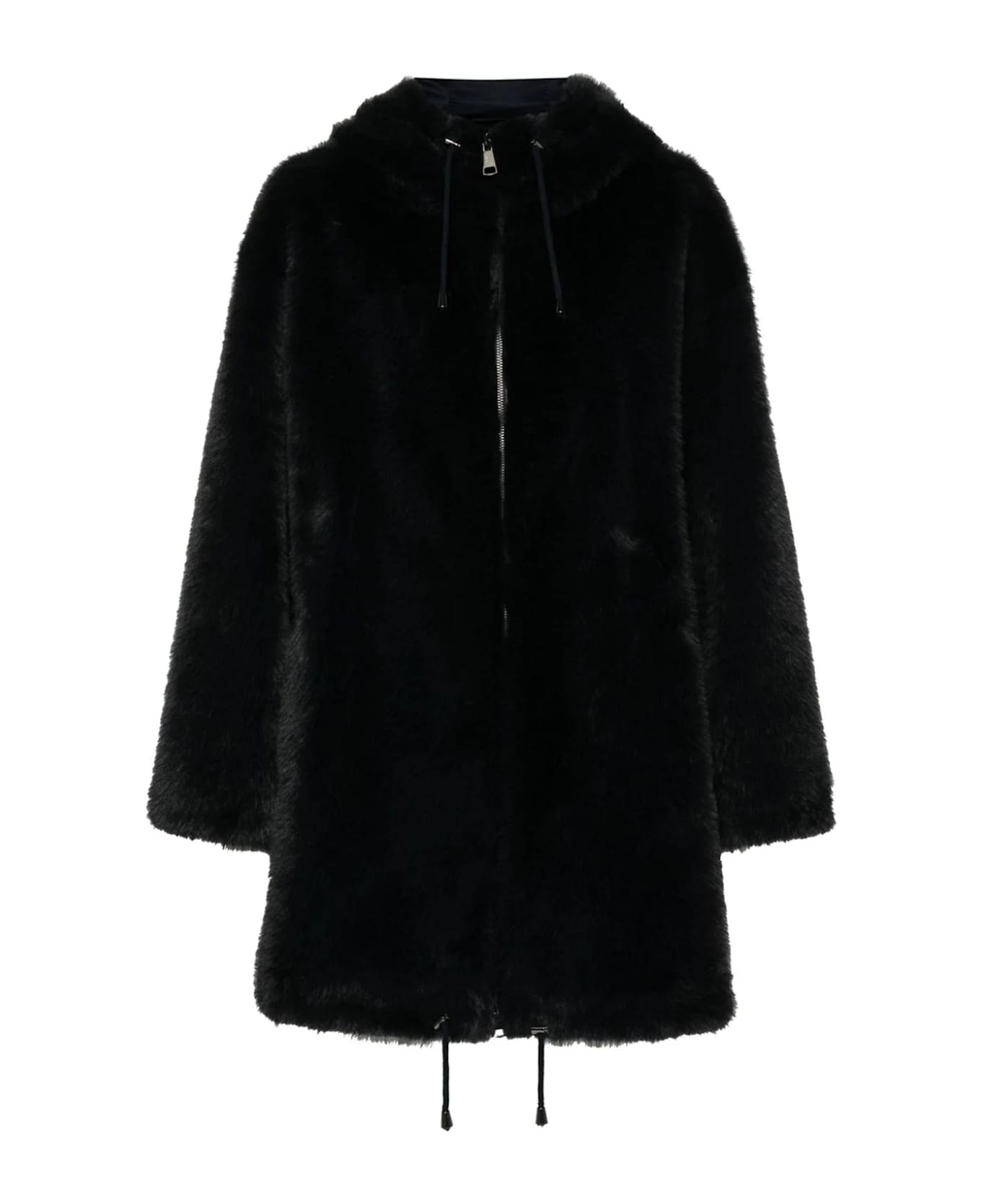 Parosh Dark Grey Faux-fur Design Pathos Coat - Grey