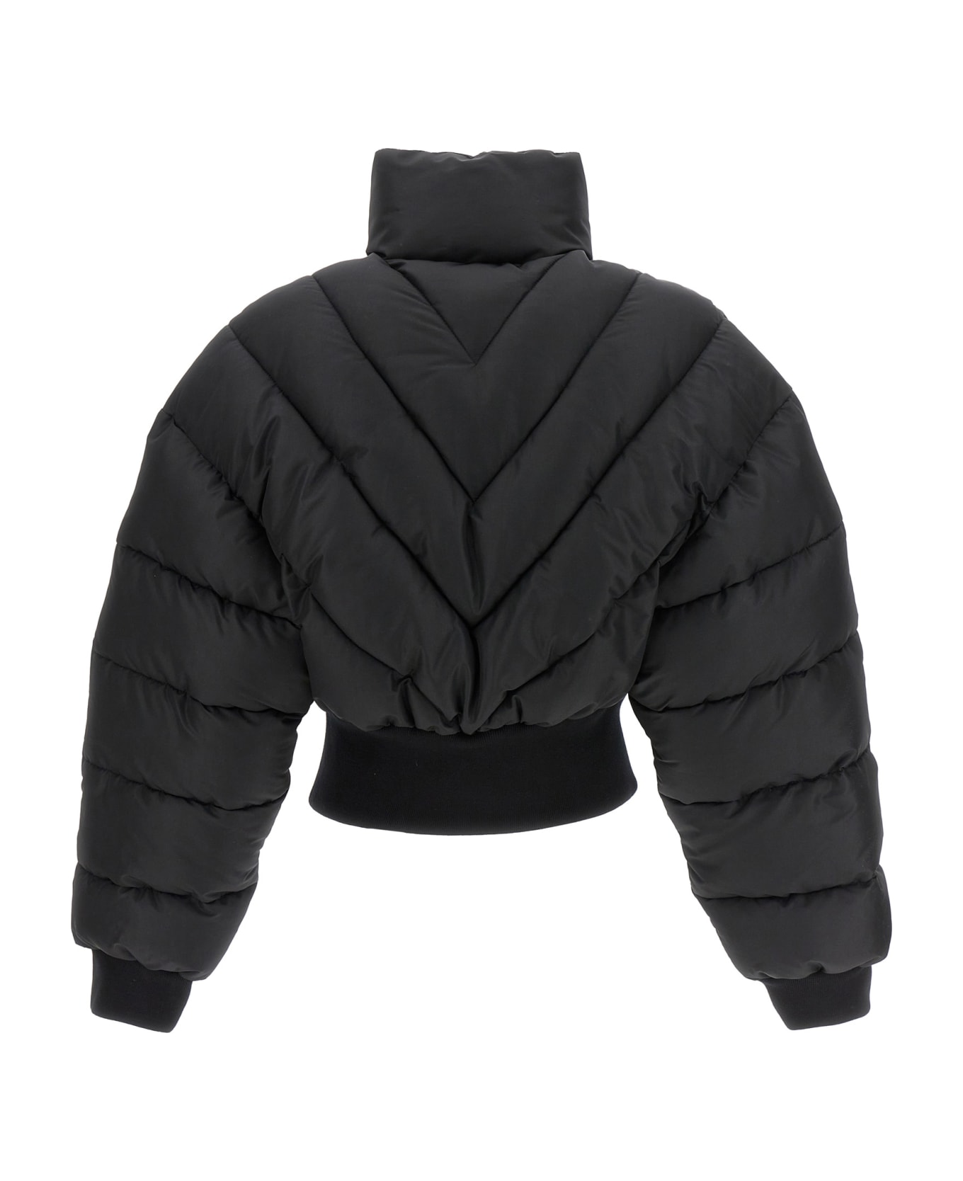 Mugler Cropped Puffer Jacket - Black  