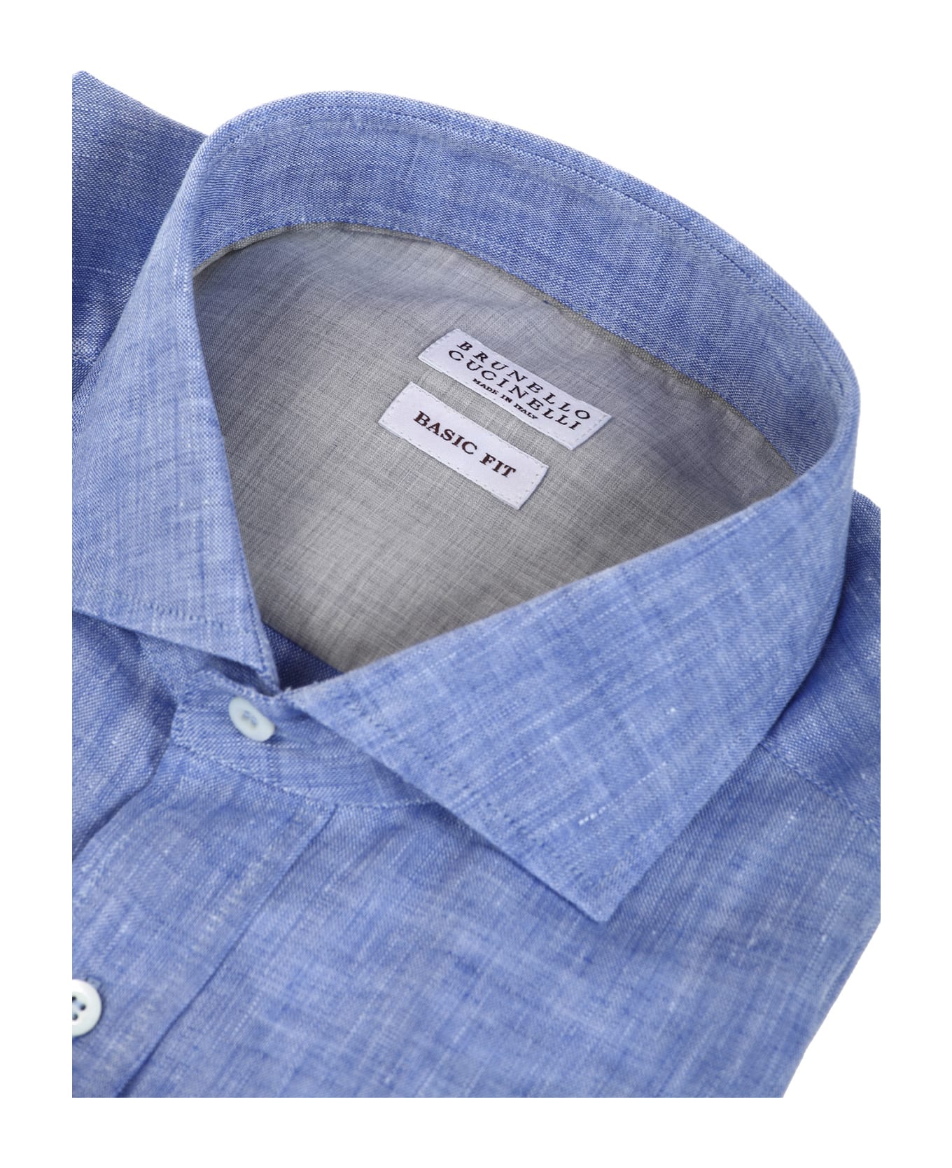 Brunello Cucinelli Slub linen shirt - Azzurro