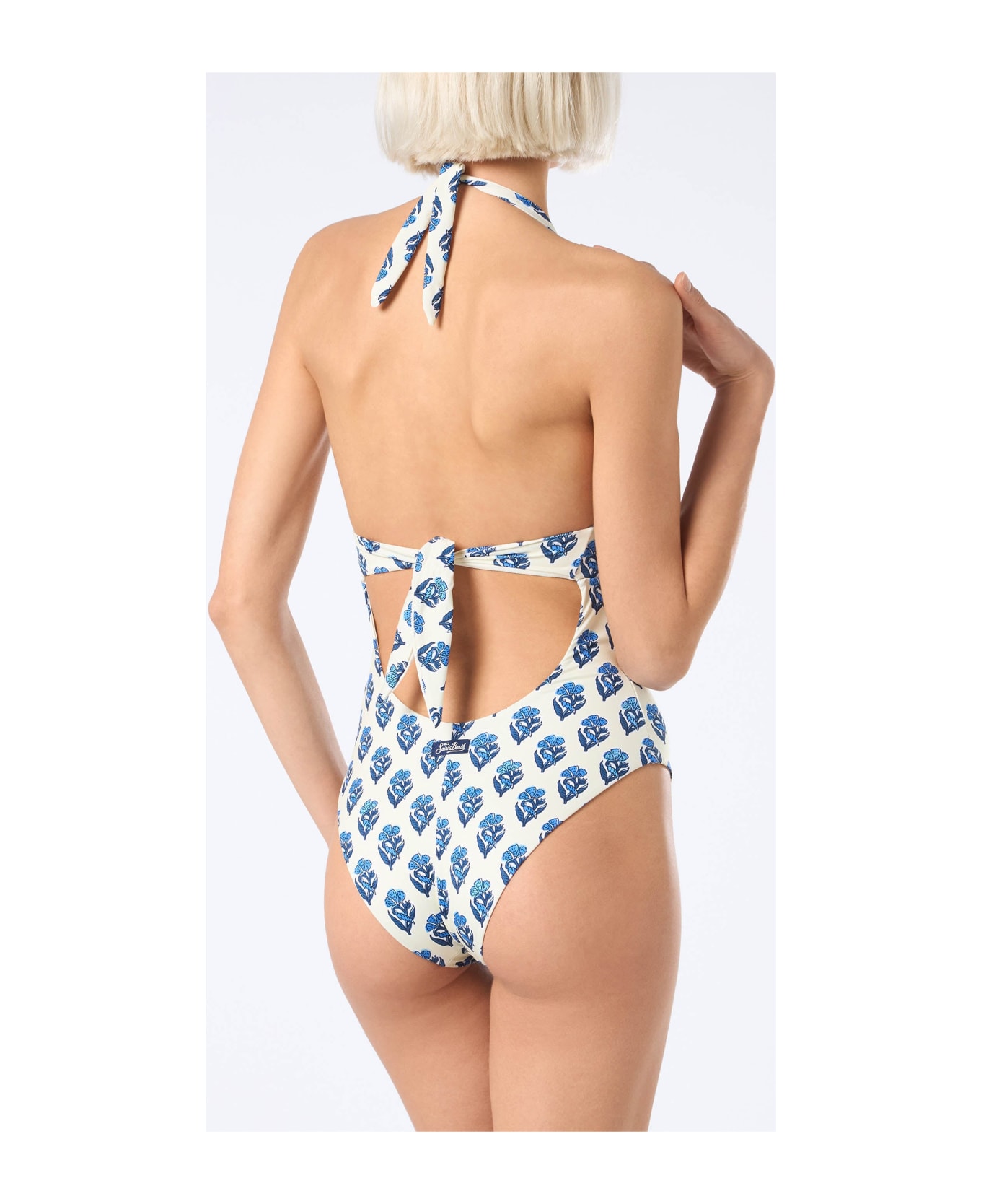 MC2 Saint Barth Woman One-piece Flower Marylin Swimsuit - WHITE