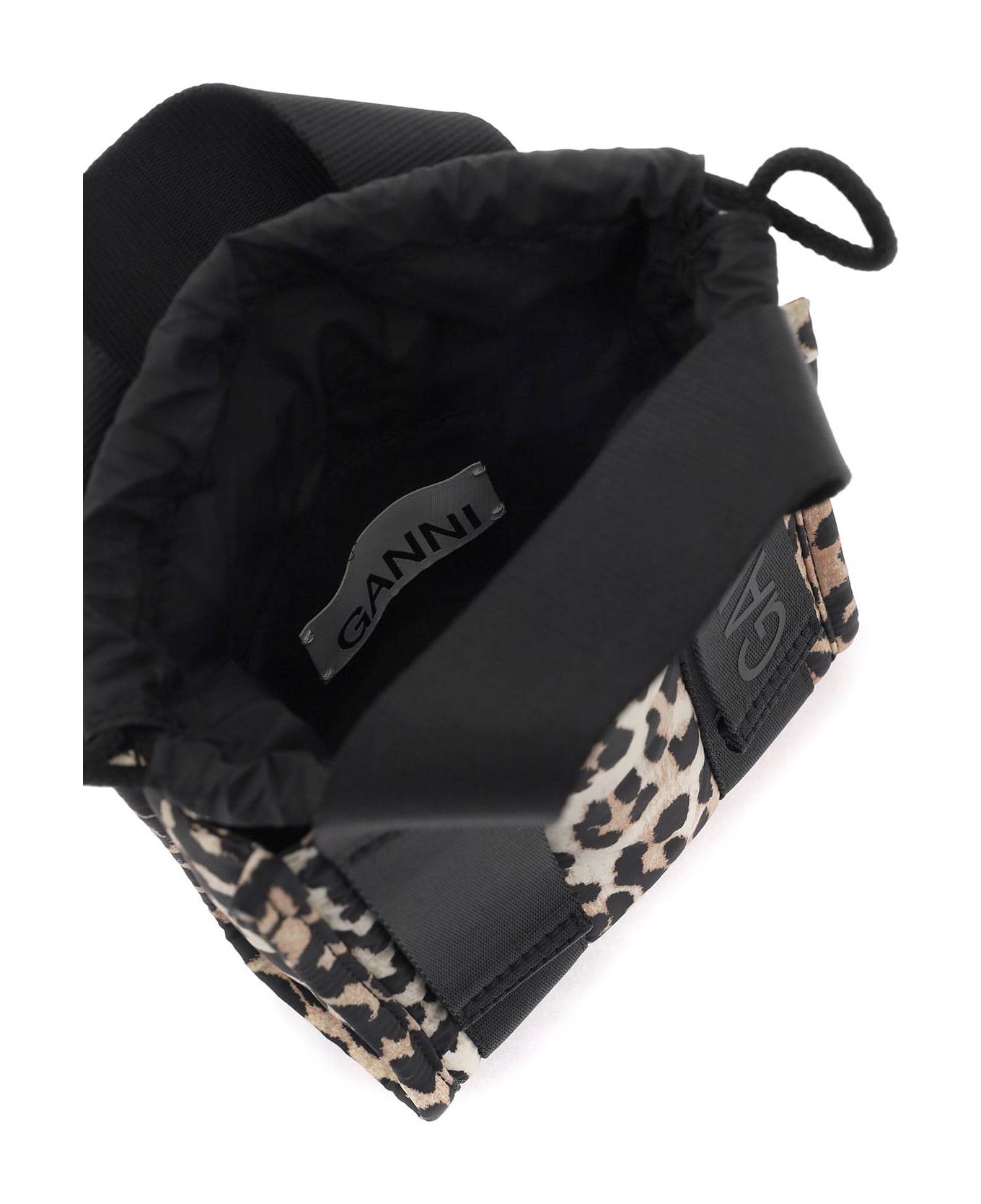Ganni 'tech Tote' Mini Bag In Leopard Print Recycled Polyester - LEOPARD トートバッグ