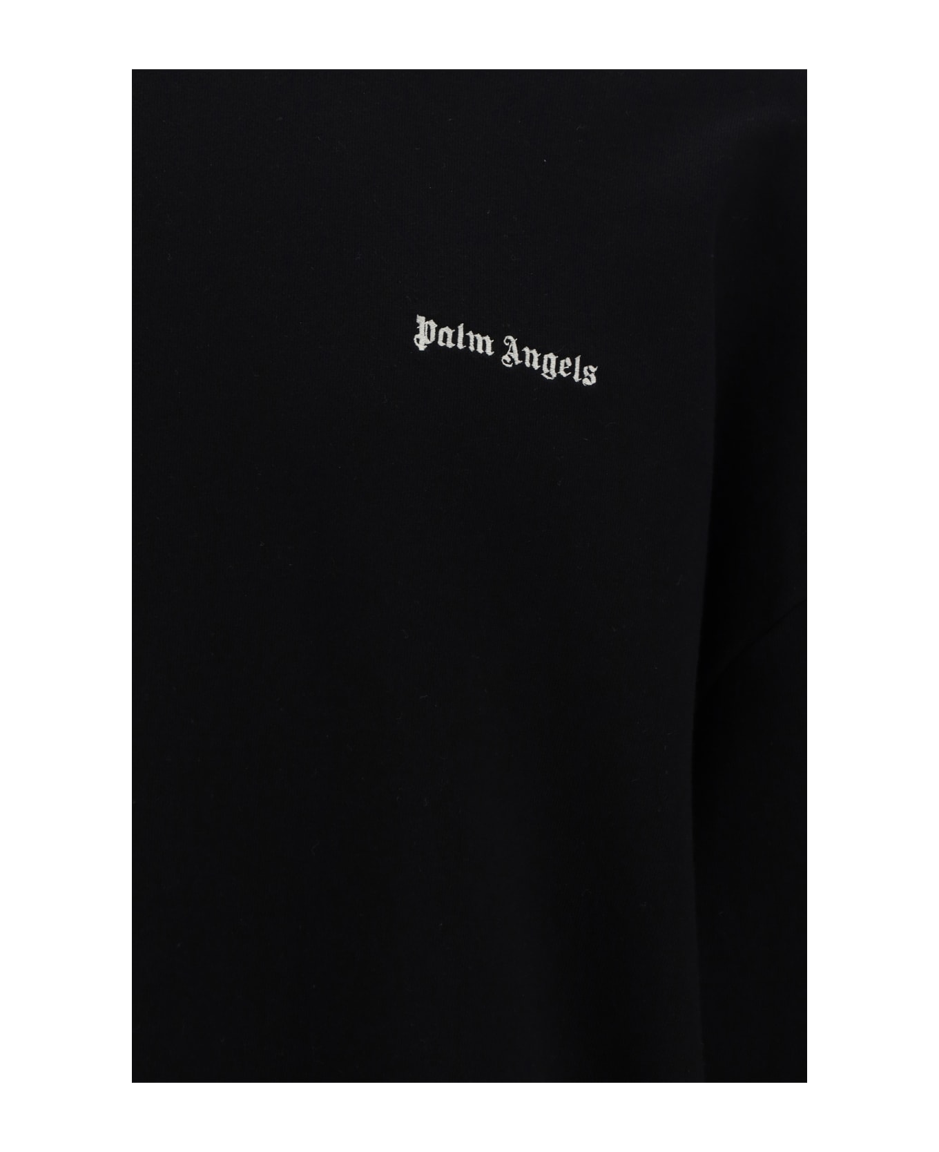 Palm Angels Black Sweatshirt With Front And Back Logo - Black Off White