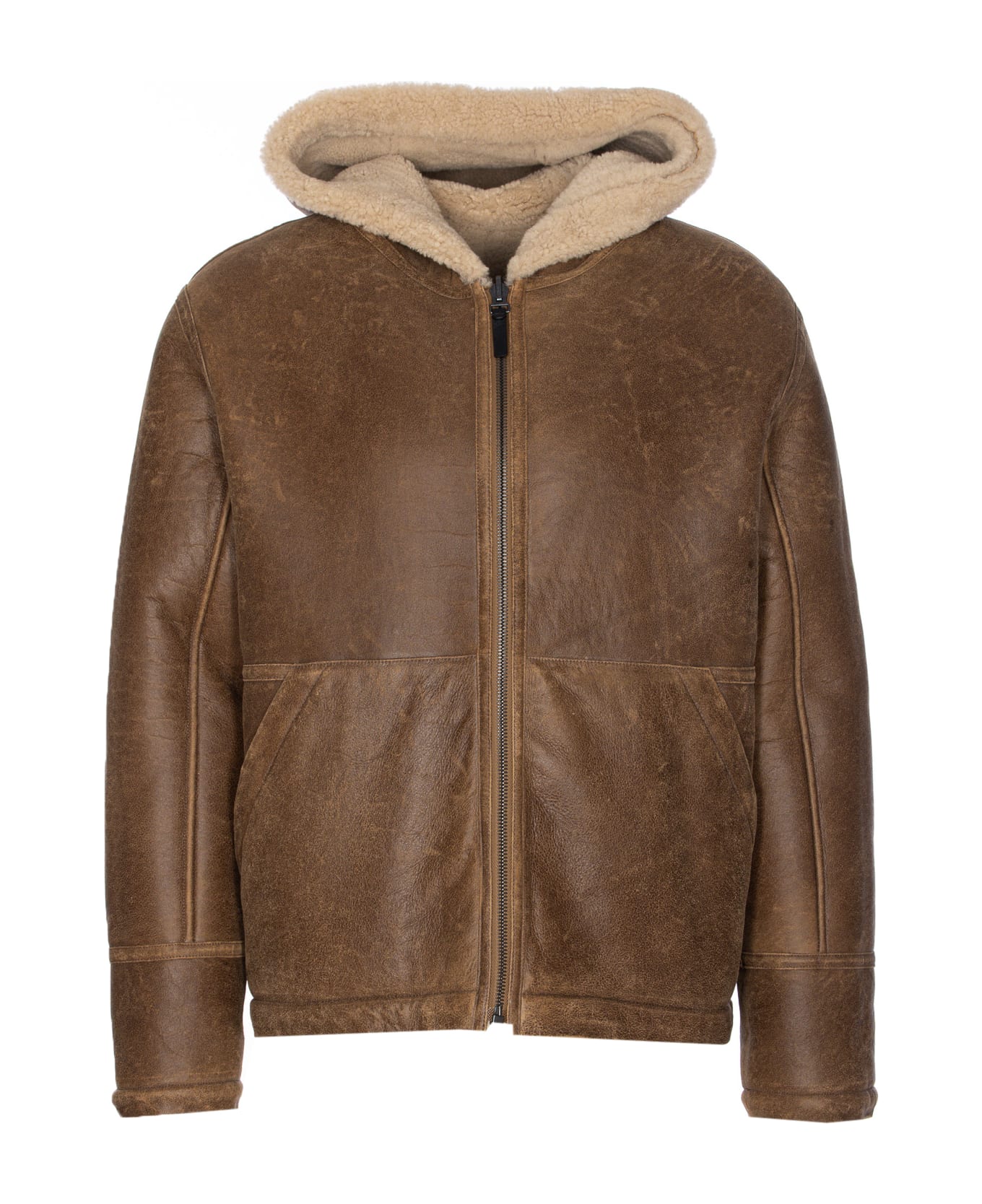 Yves Salomon Reversible Aviateur Shearling Jacket - Beige