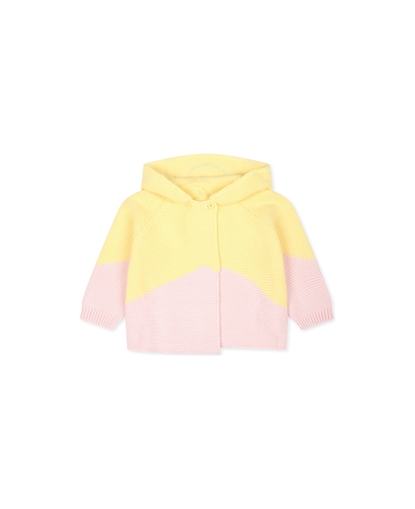 Stella McCartney Kids Pink Cardigan For Baby Girl With Star - Multicolor