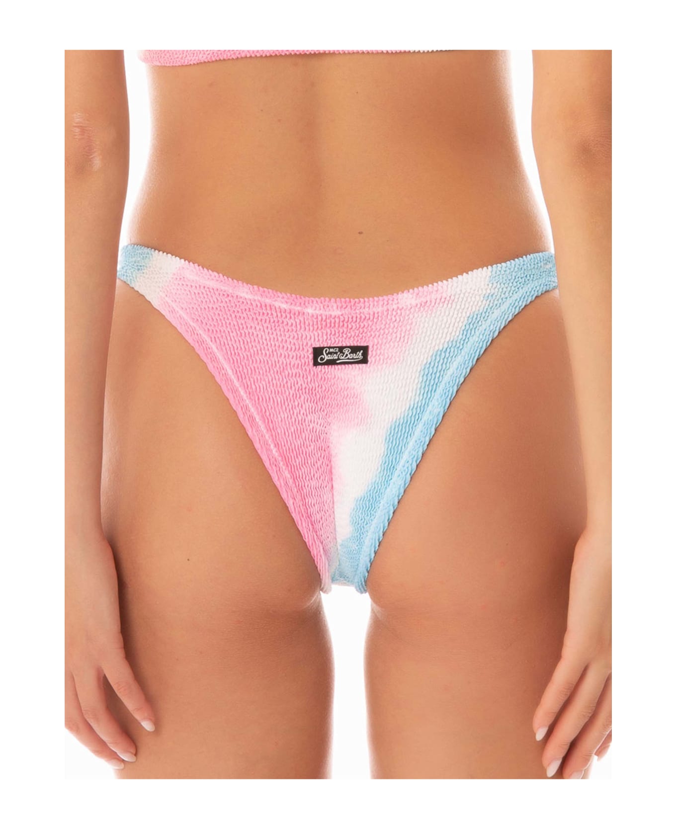 MC2 Saint Barth Woman Crinkle Cheeky Swim Briefs - PINK
