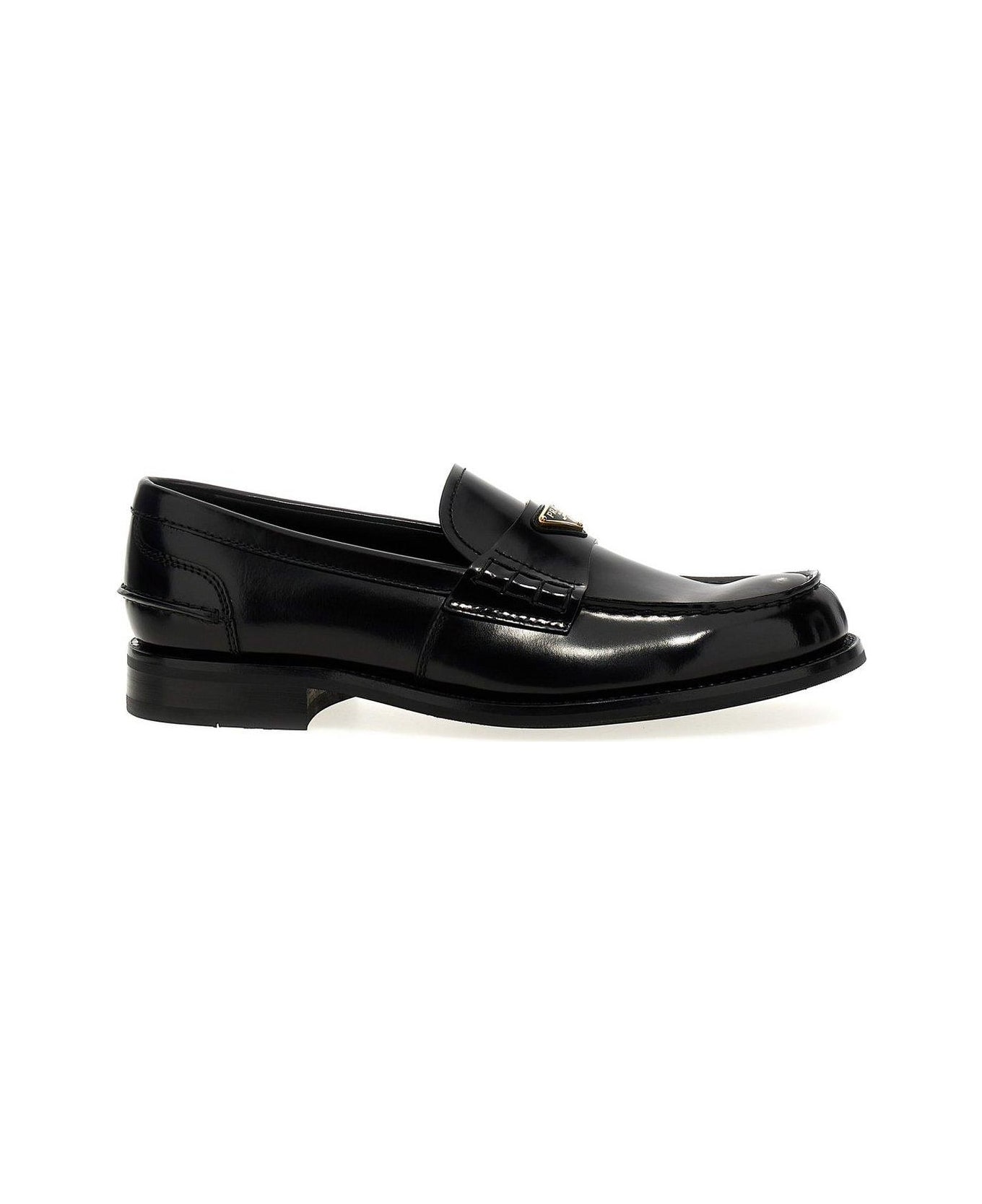 Prada Triangle-logo Slip-on Loafers - Nero