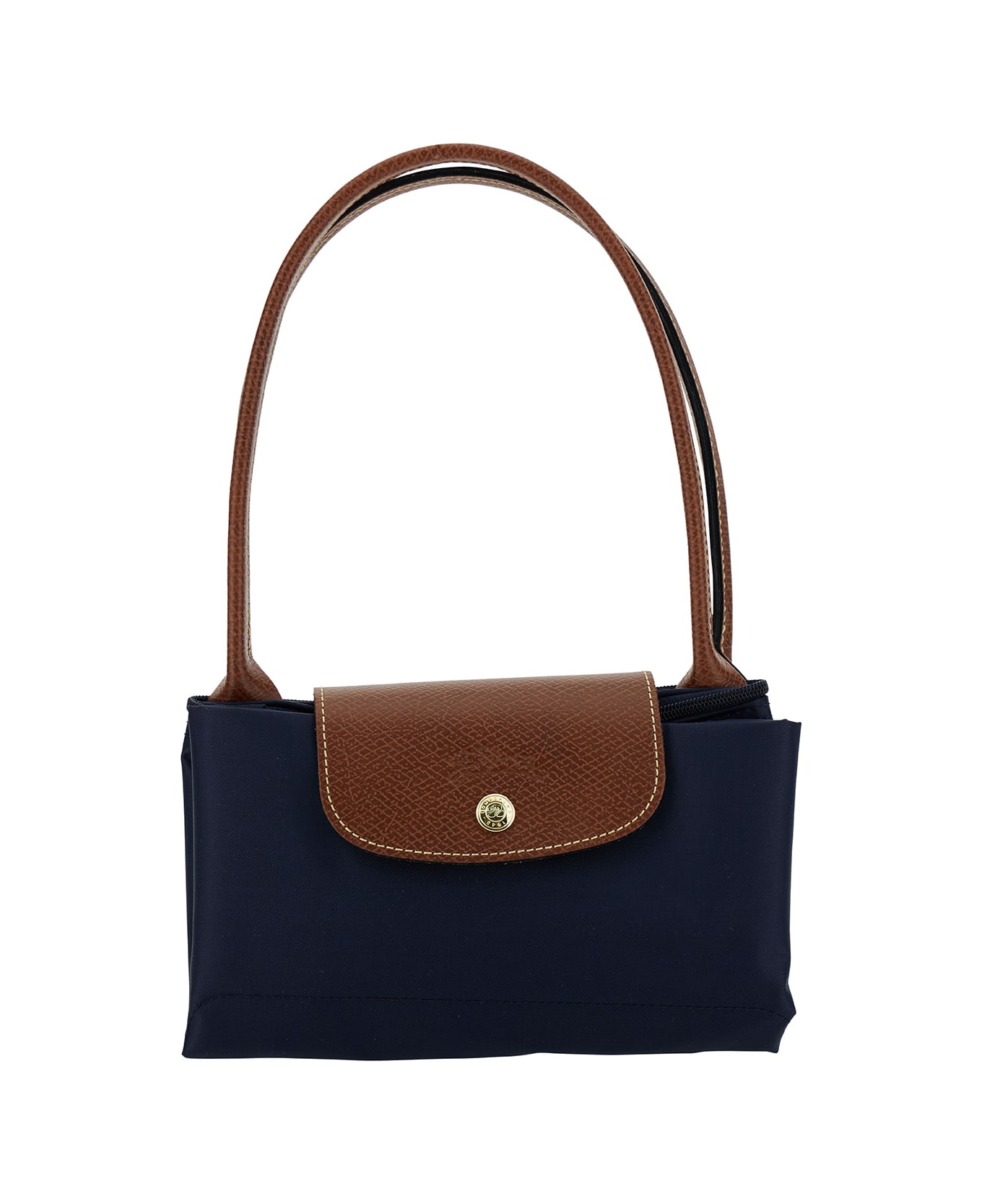 Longchamp 
m Le Pliage Original
 Blue Shoulder Bag With Embossed Logo In Canvas Woman - Blu