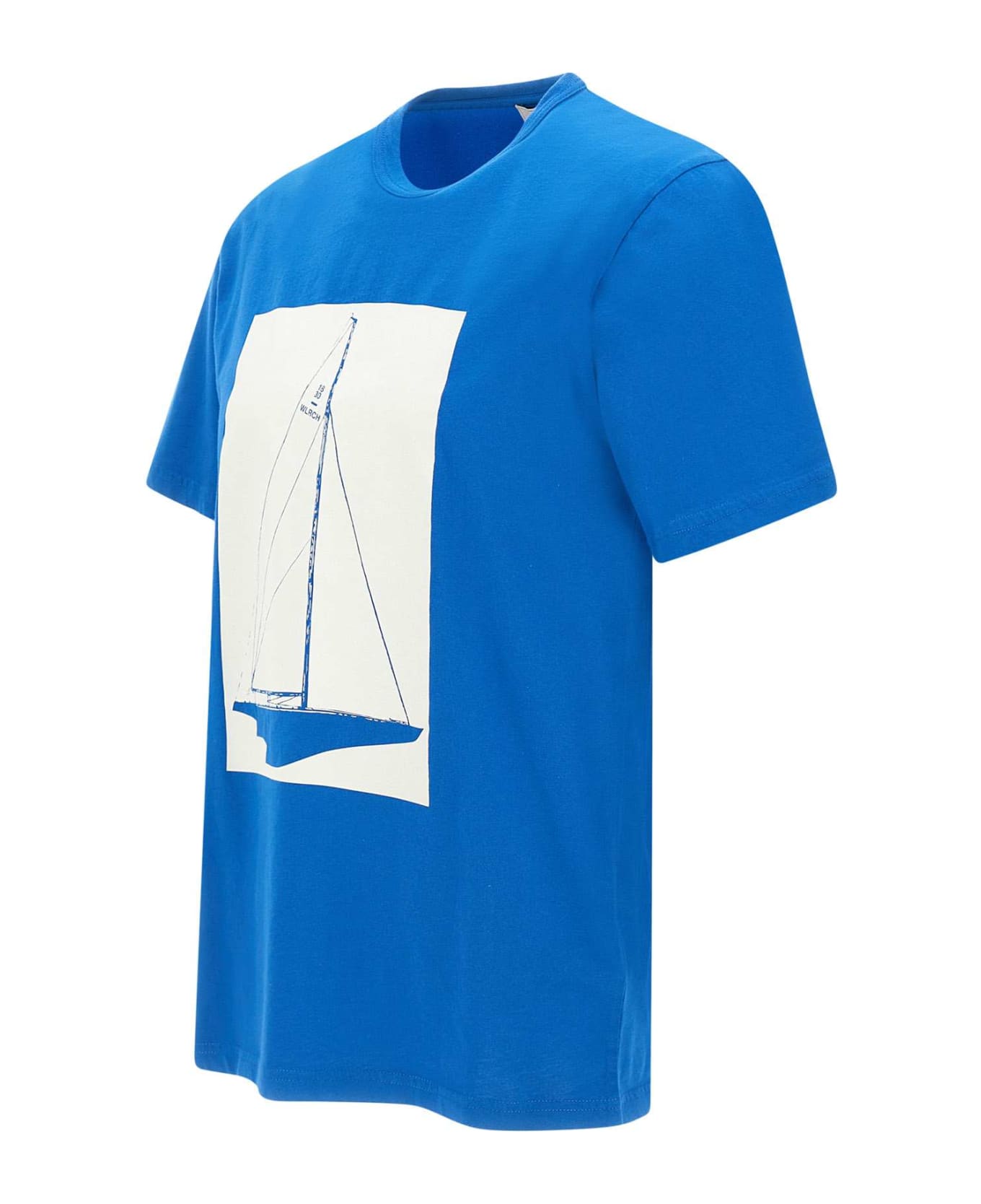 Woolrich "boat" Cotton T-shirt - BLUE シャツ