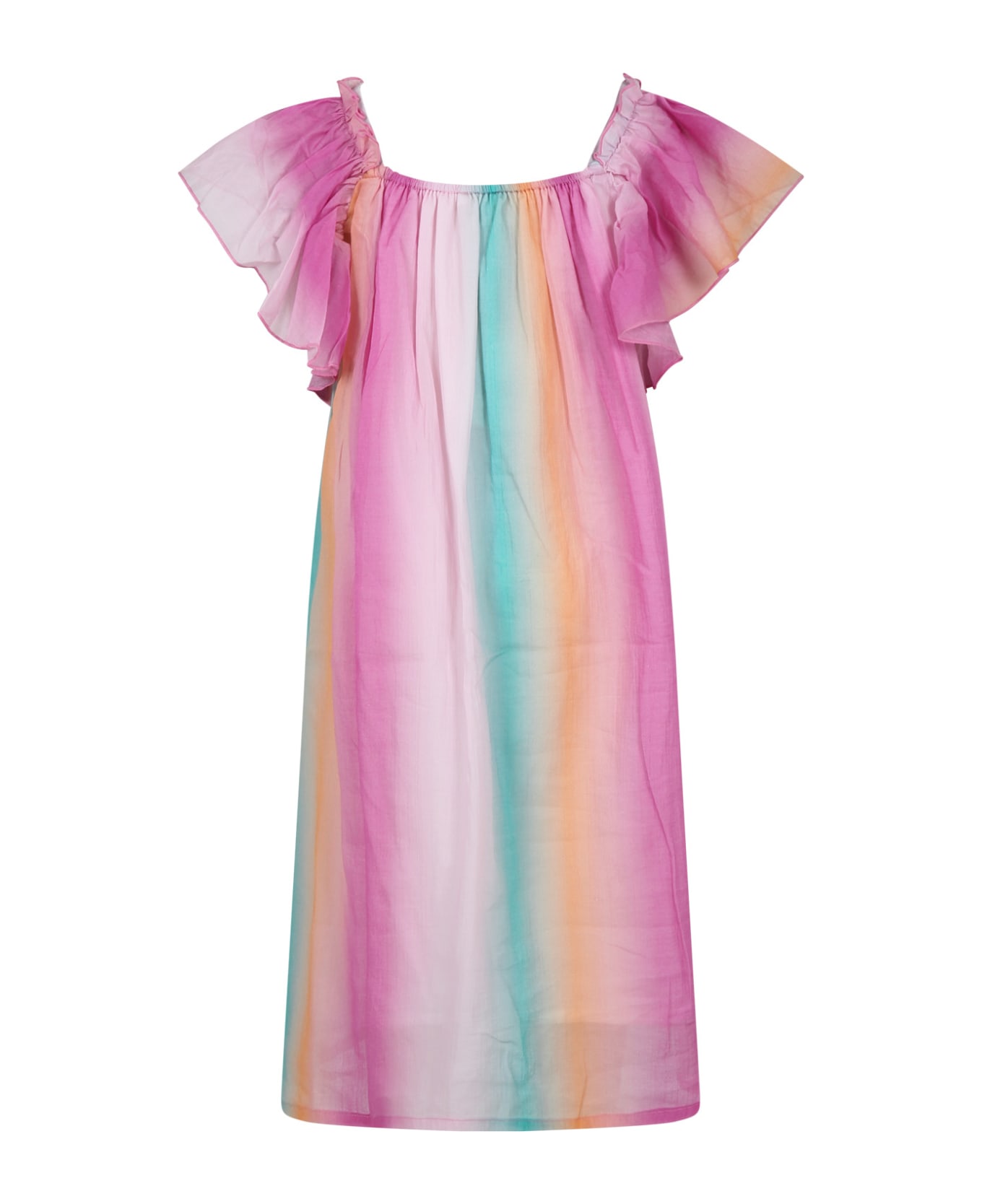 Chloé Multicolor Dress For Girl - Multicolor ワンピース＆ドレス