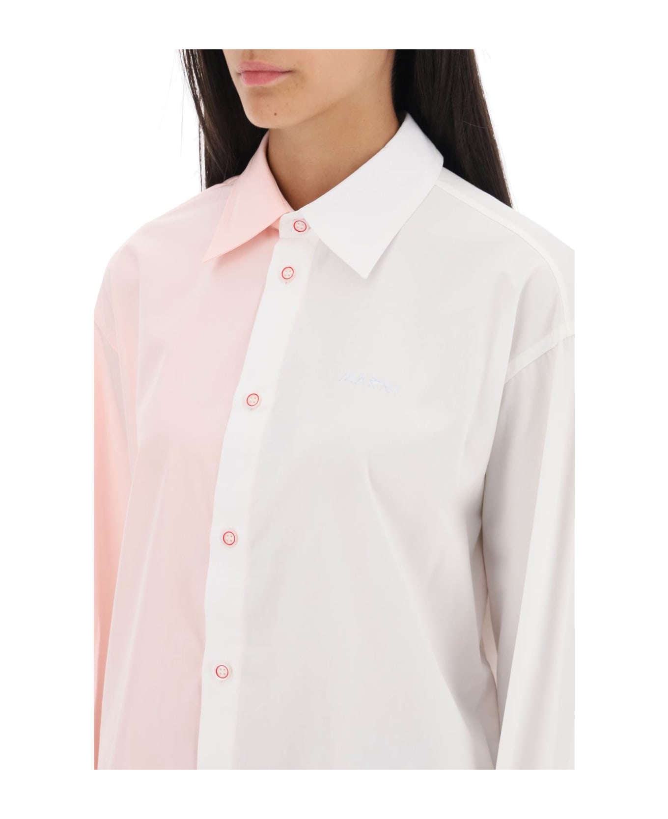 Marni Two-tone Asymmetric Shirt - Pink