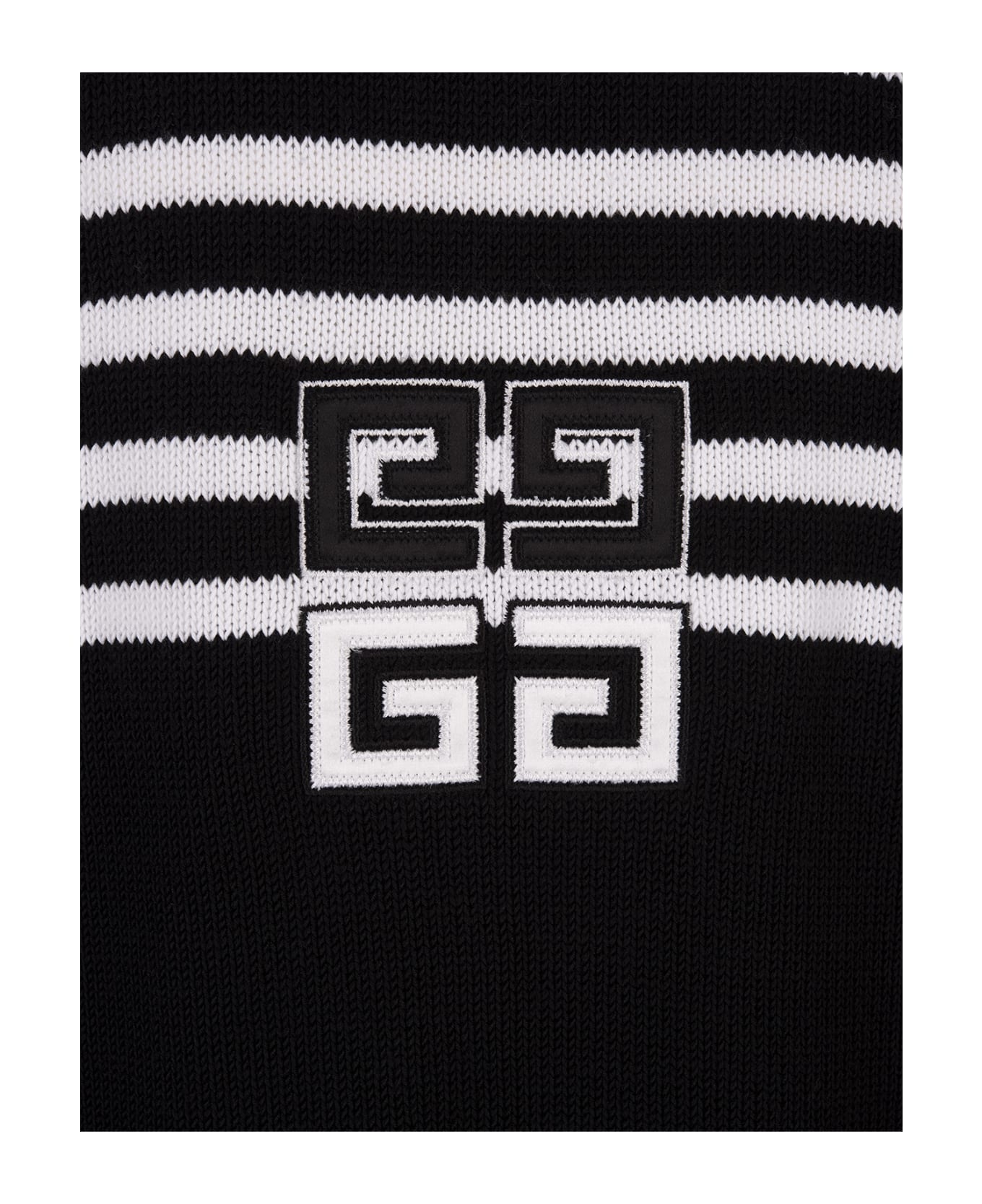 Givenchy 4g Striped Cardigan In Black Cotton - Black