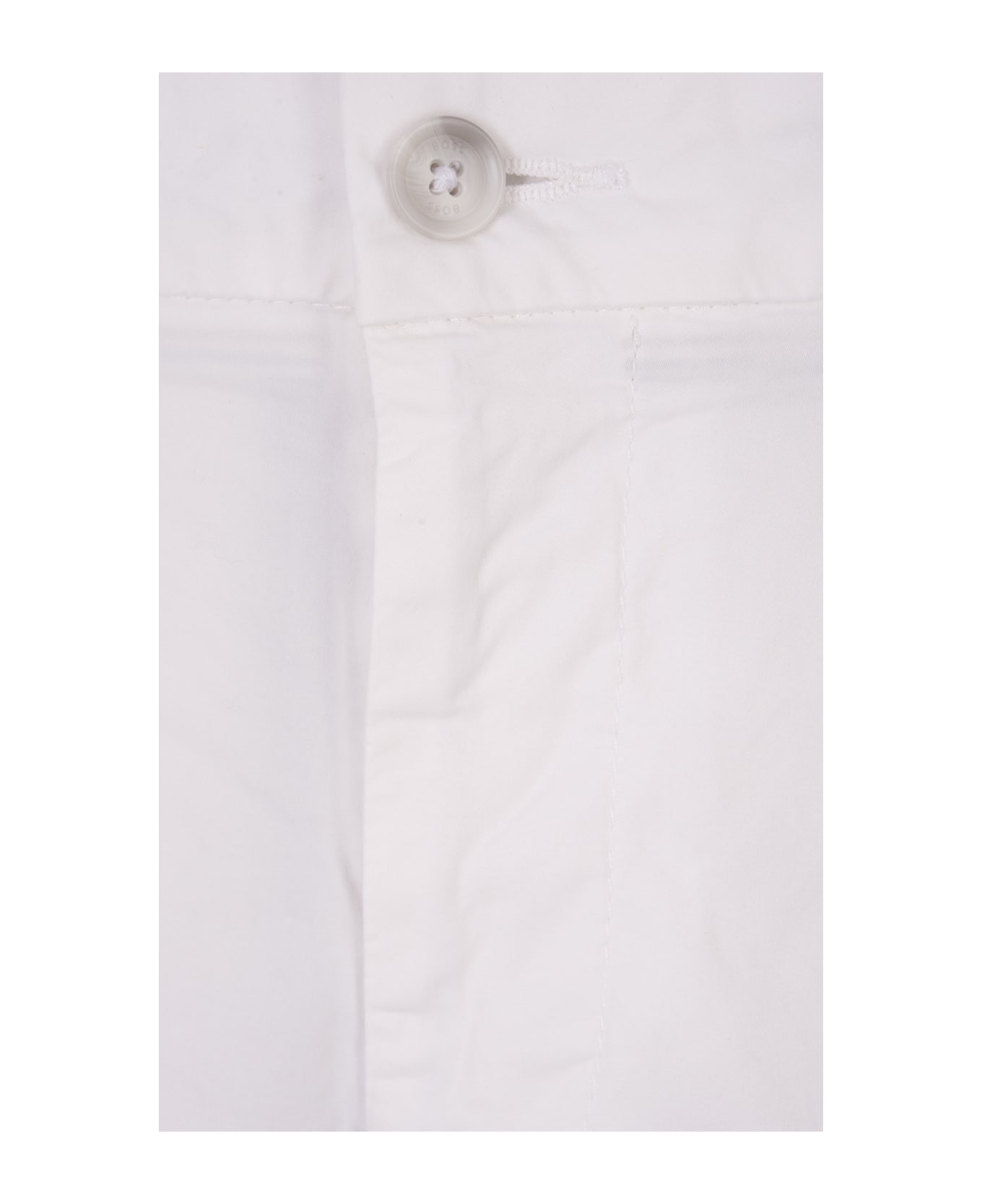 Hugo Boss Slim Fit Chino Trousers In White Stretch Gabardine - White