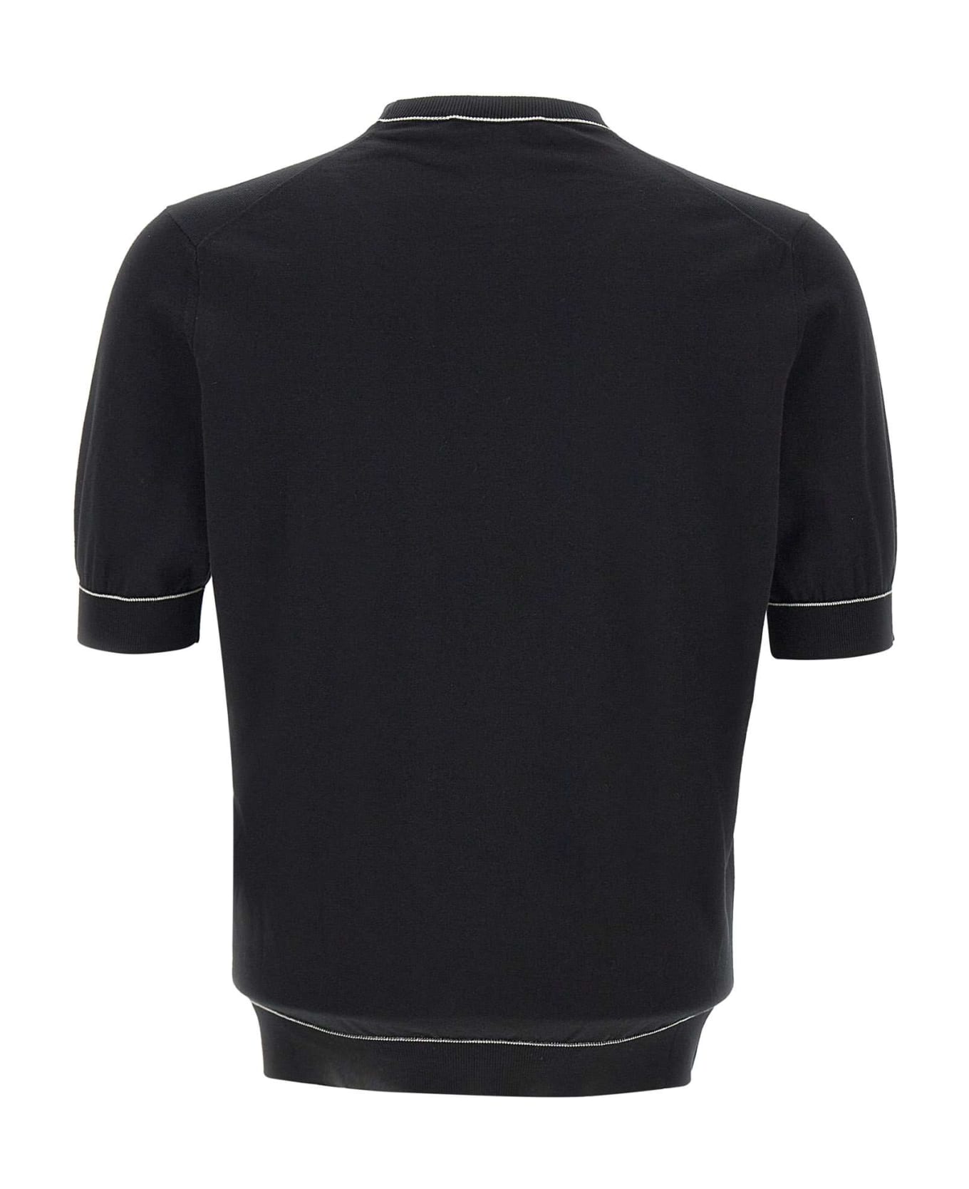 Filippo De Laurentiis Superlight Cotton Sweater - BLACK-WHITE