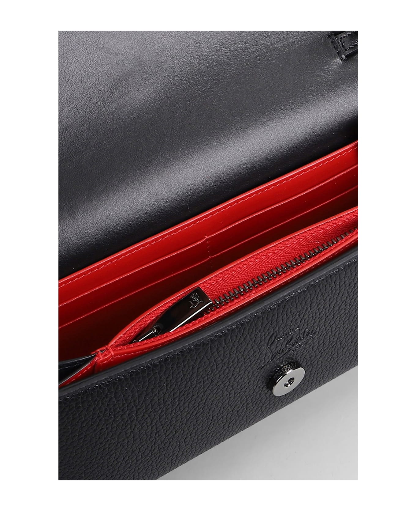 Christian Louboutin Paloma Wallet Shoulder Bag In Black Leather - black