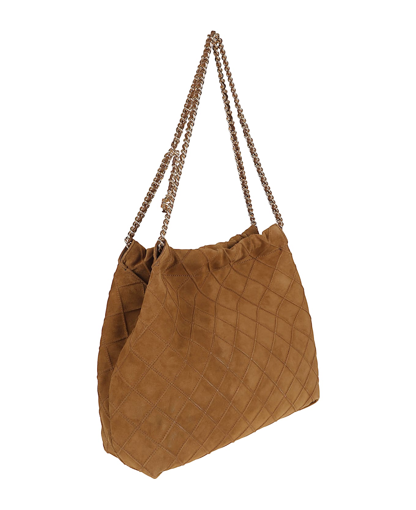 Tory Burch Fleming Suede Hobo Bag - Chicory Brown