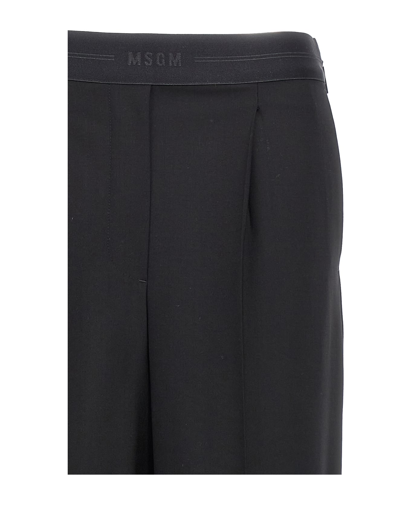 MSGM Logo Elastic Pants - Black ボトムス