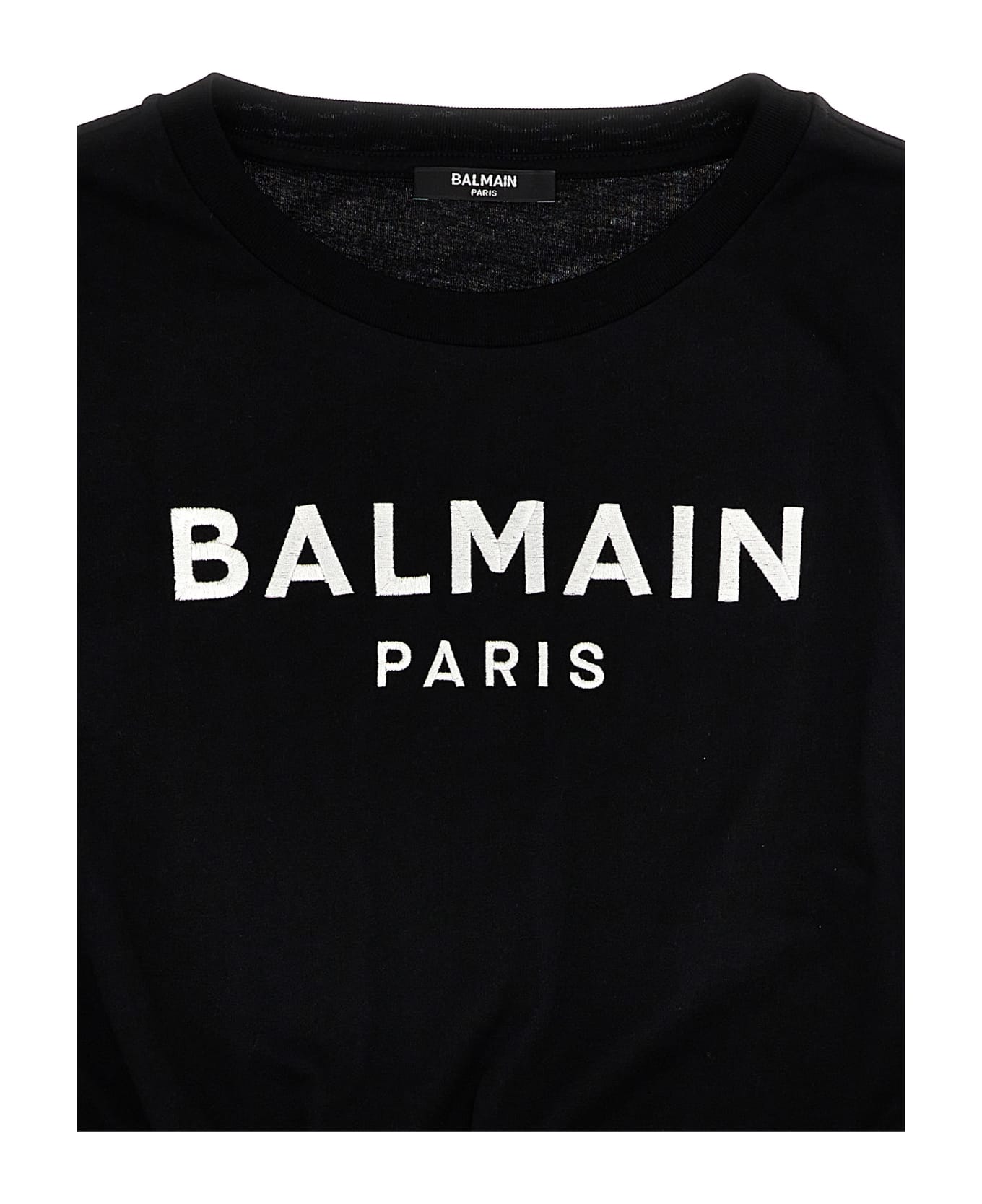 Balmain Logo Print Dress - White/Black