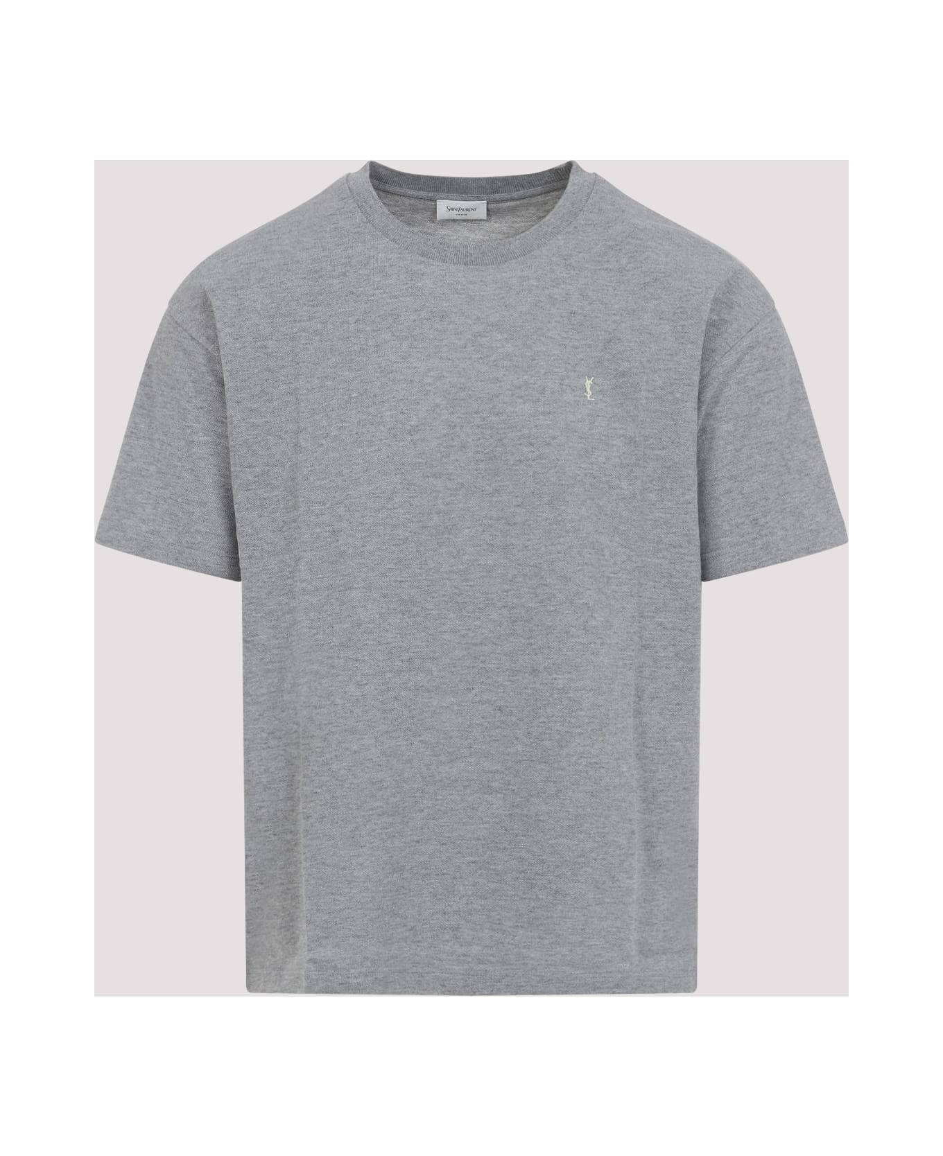 Saint Laurent Cotton T-shirt - Gris Chine