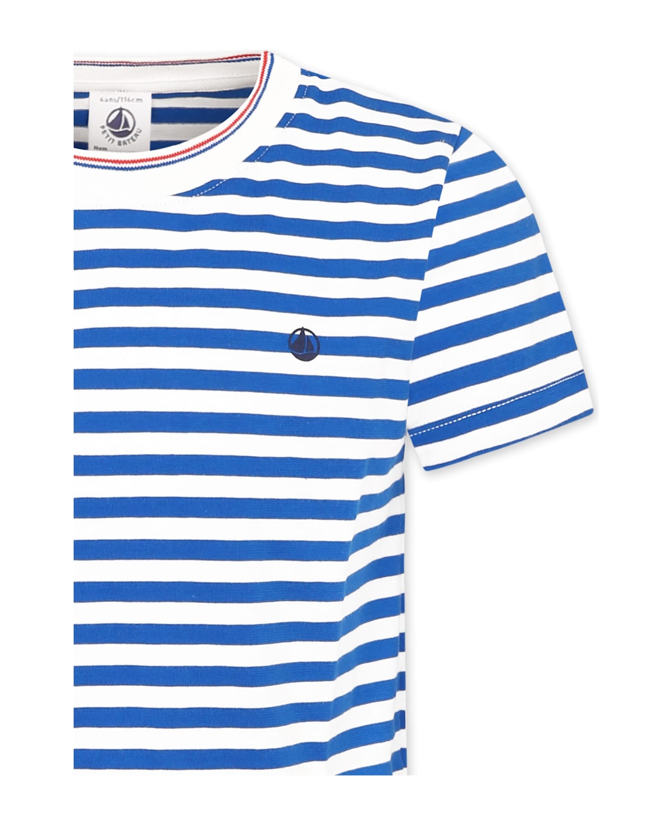 Petit Bateau Light Blue T-shirt For Girl With Logo - Light Blue