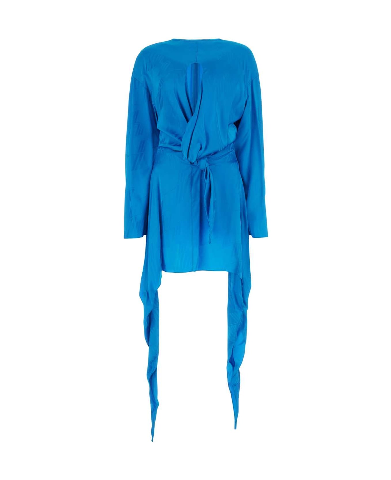 The Attico Light-blue Satin Louie Dress - CAPRIBLUE