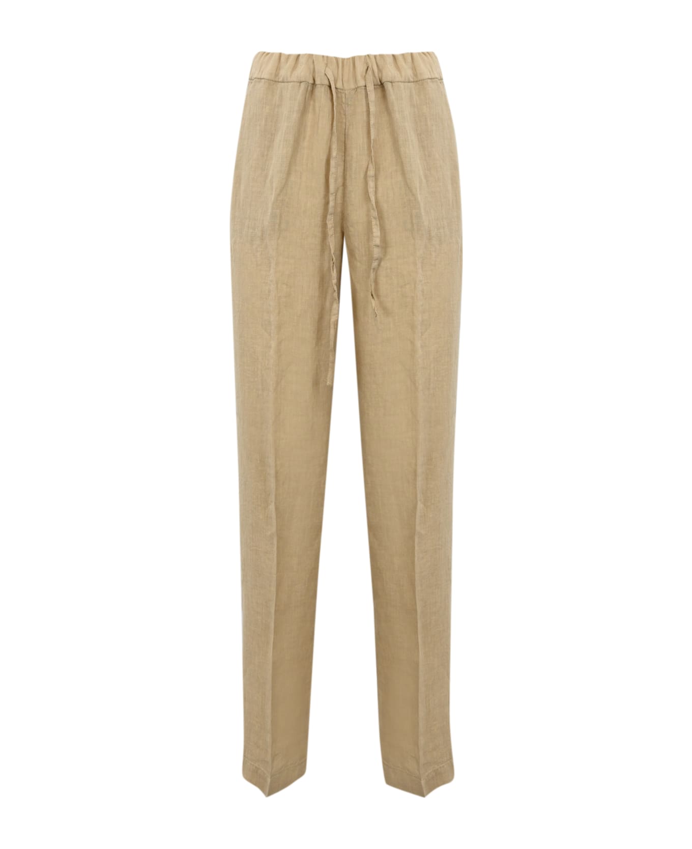 Re-HasH Linen Palazzo Trousers - Beige ボトムス