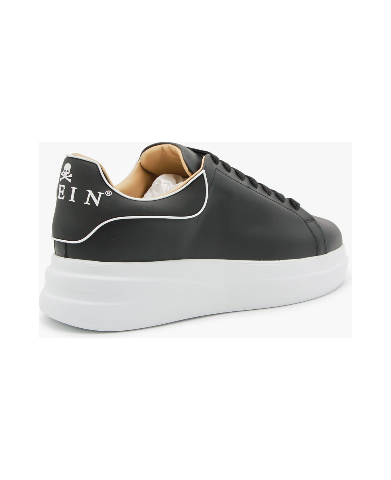 Philipp Plein Black Leather Megastar Sneakers - Black