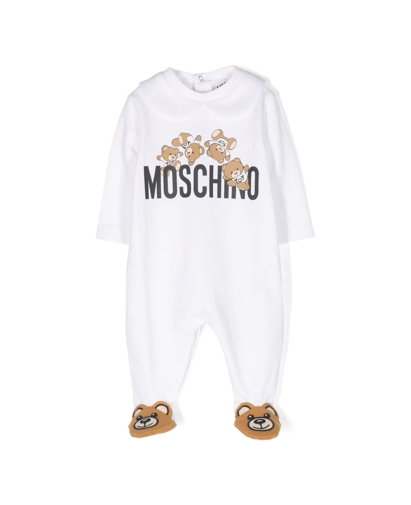 Moschino White Pyjamas With Moschino Teddy Friends Print - White
